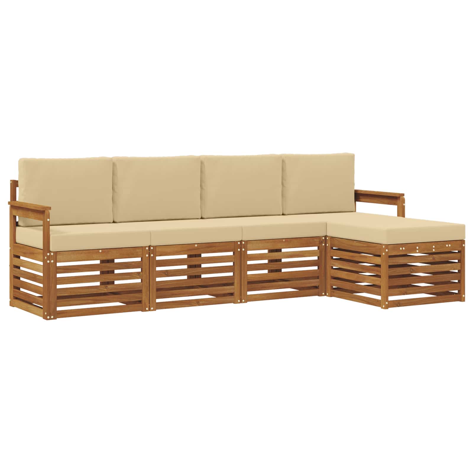 Ensemble de canapés d'extérieur 5 pcs Naturel et Beige - XIOS