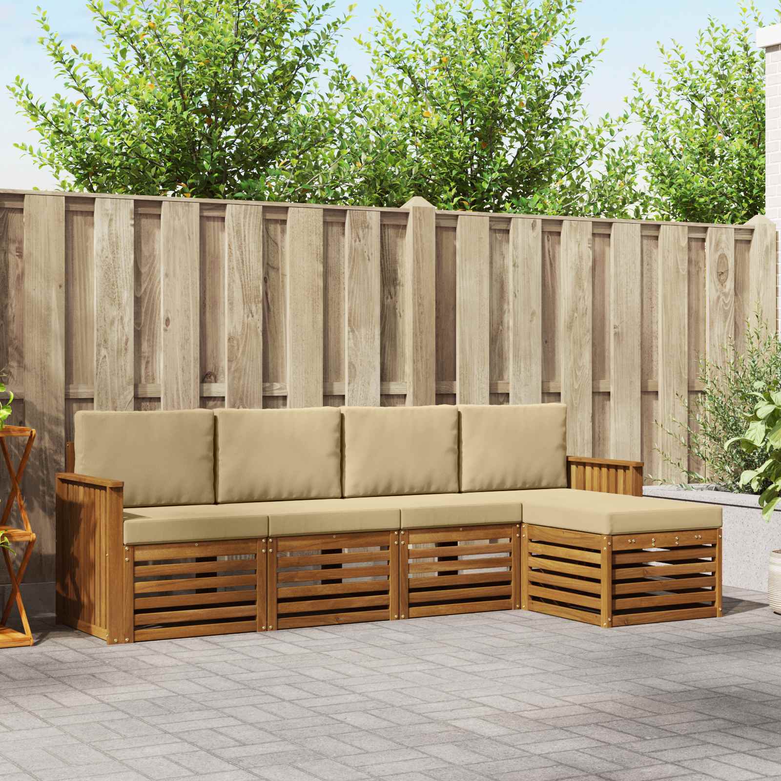 Ensembles de canapés avec coussin 5 pcs Naturel et Beige - XIOS