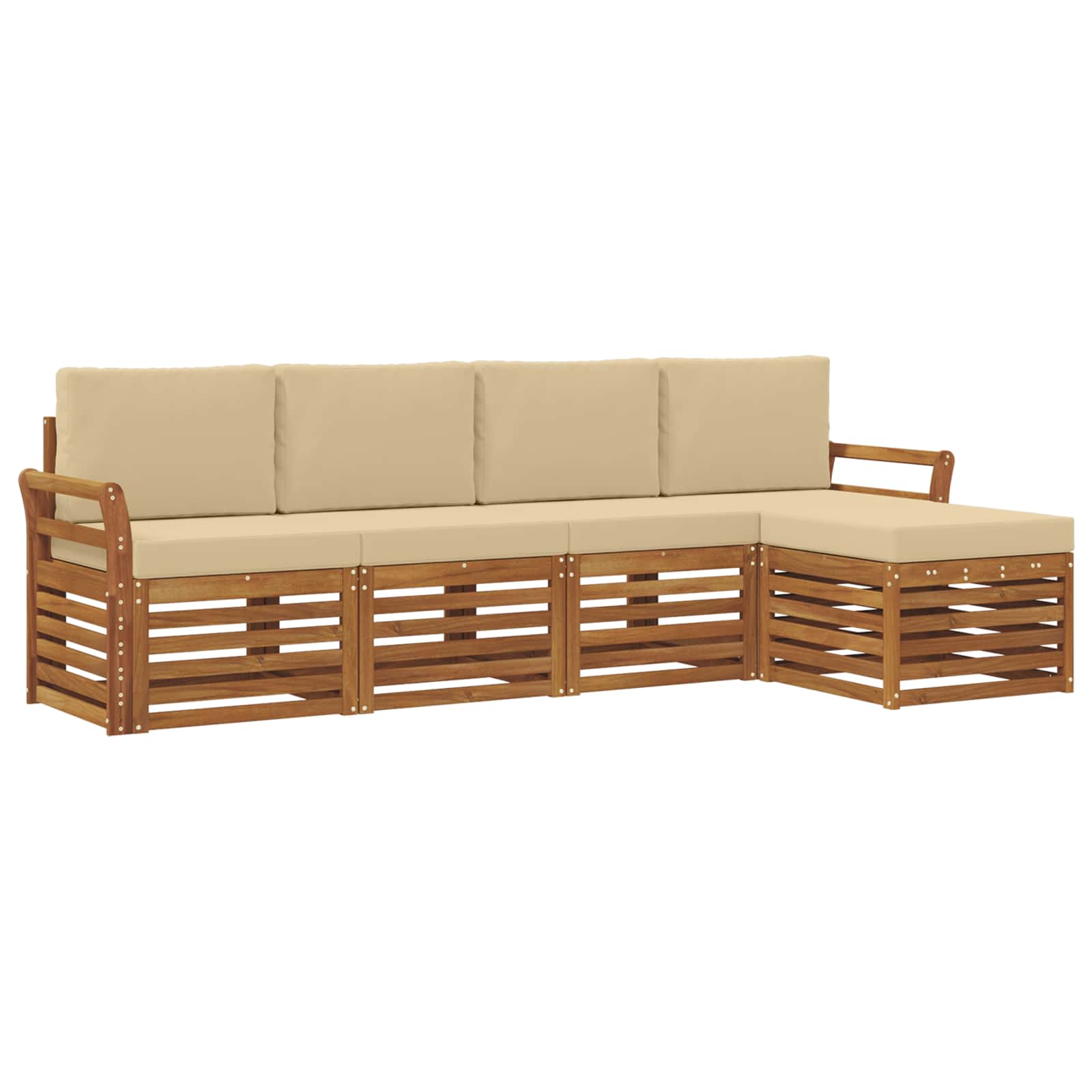 Ensemble de canapés d'extérieur 5 pcs Naturel et Beige - XIOS