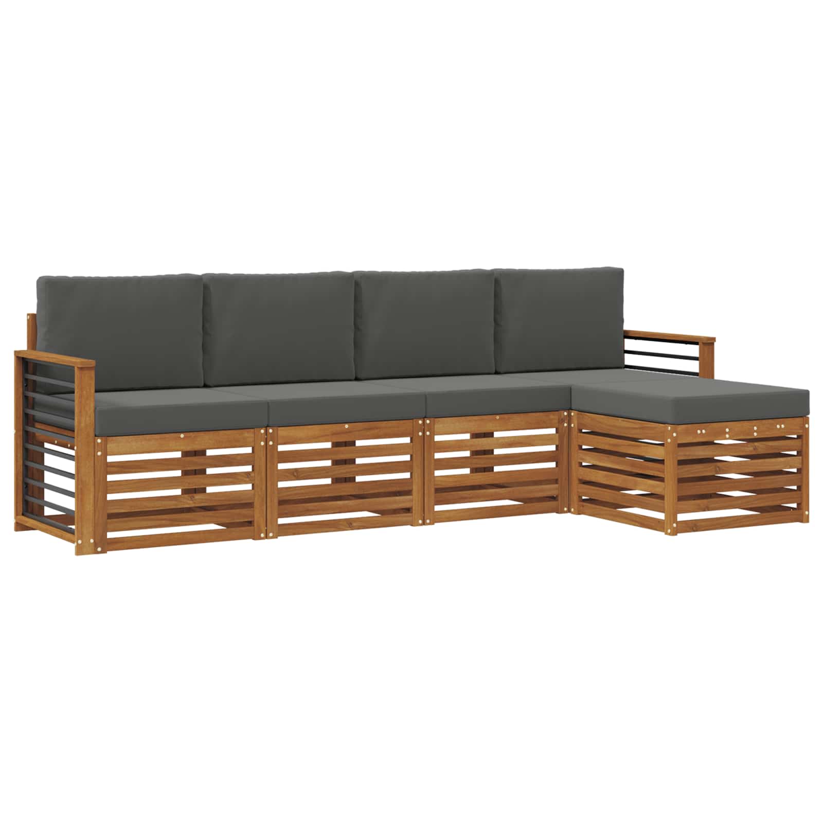 Ensemble de canapés d'extérieur 5 pc Naturel et Anthracite