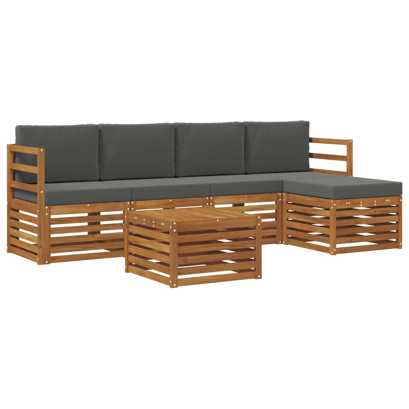 Ensemble de canapés d'extérieur 6 pcs Naturel et Anthracite - XIOS