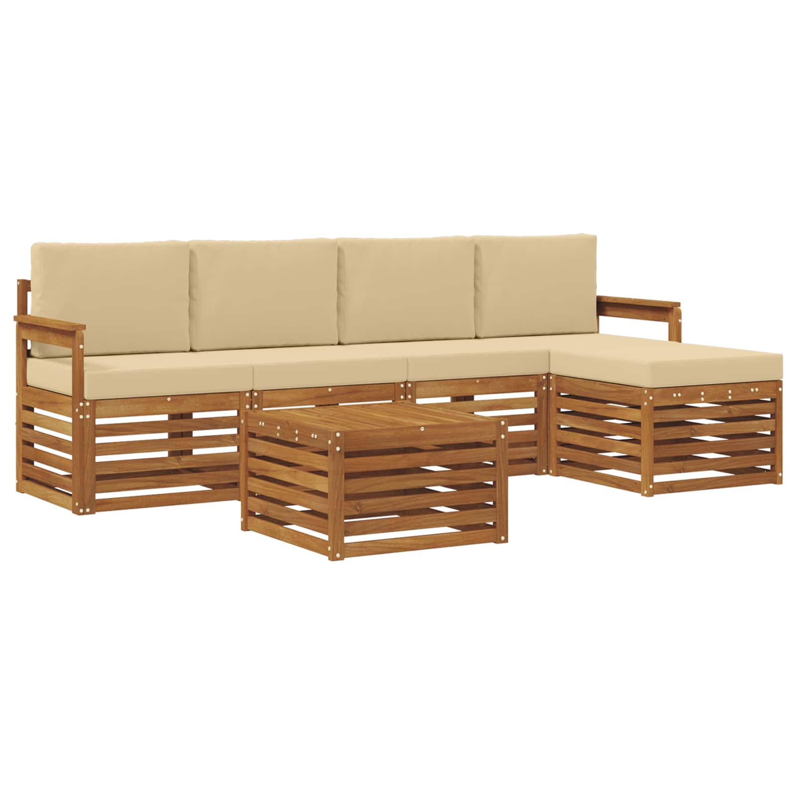 Ensemble de canapés d'extérieur 6 pcs Naturel et Beige - XIOS