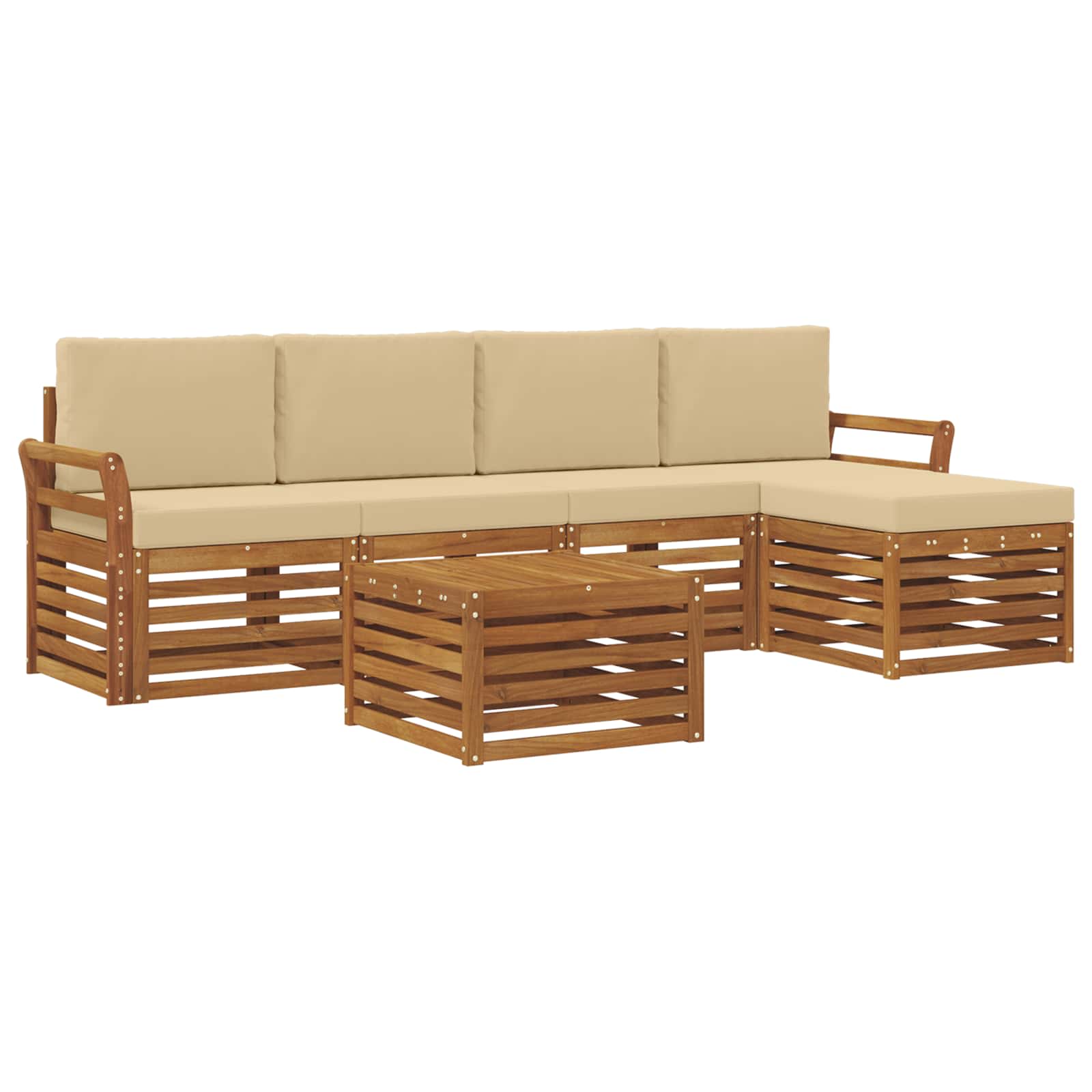 Ensemble de canapés d'extérieur 6 pcs Naturel et Beige - XIOS