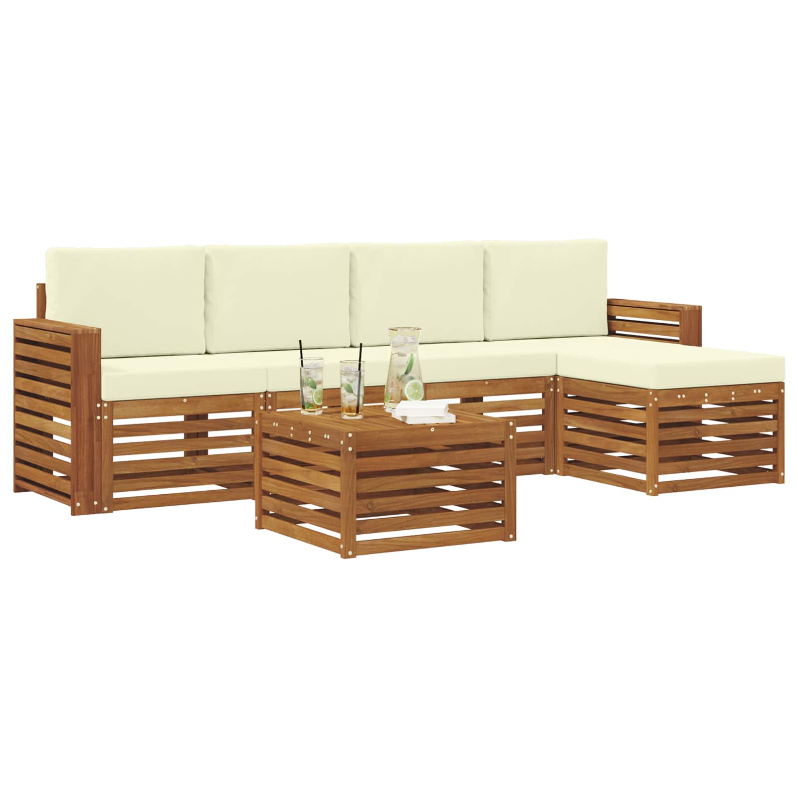 Ensemble de canapés d'extérieur 6 pcs Naturel et Crème - XIOS