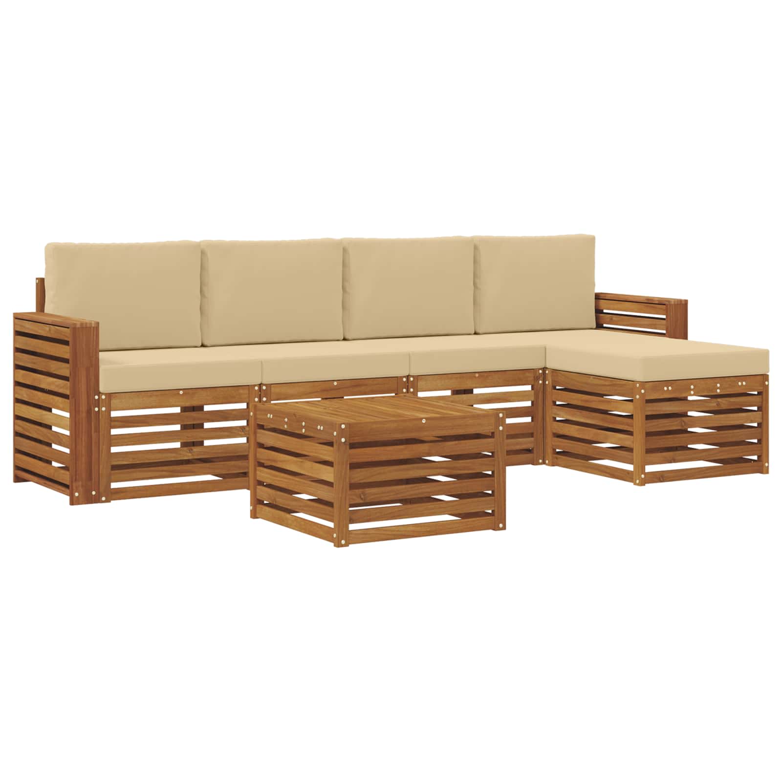 Ensemble de canapés d'extérieur 6 pcs Naturel et Beige - XIOS