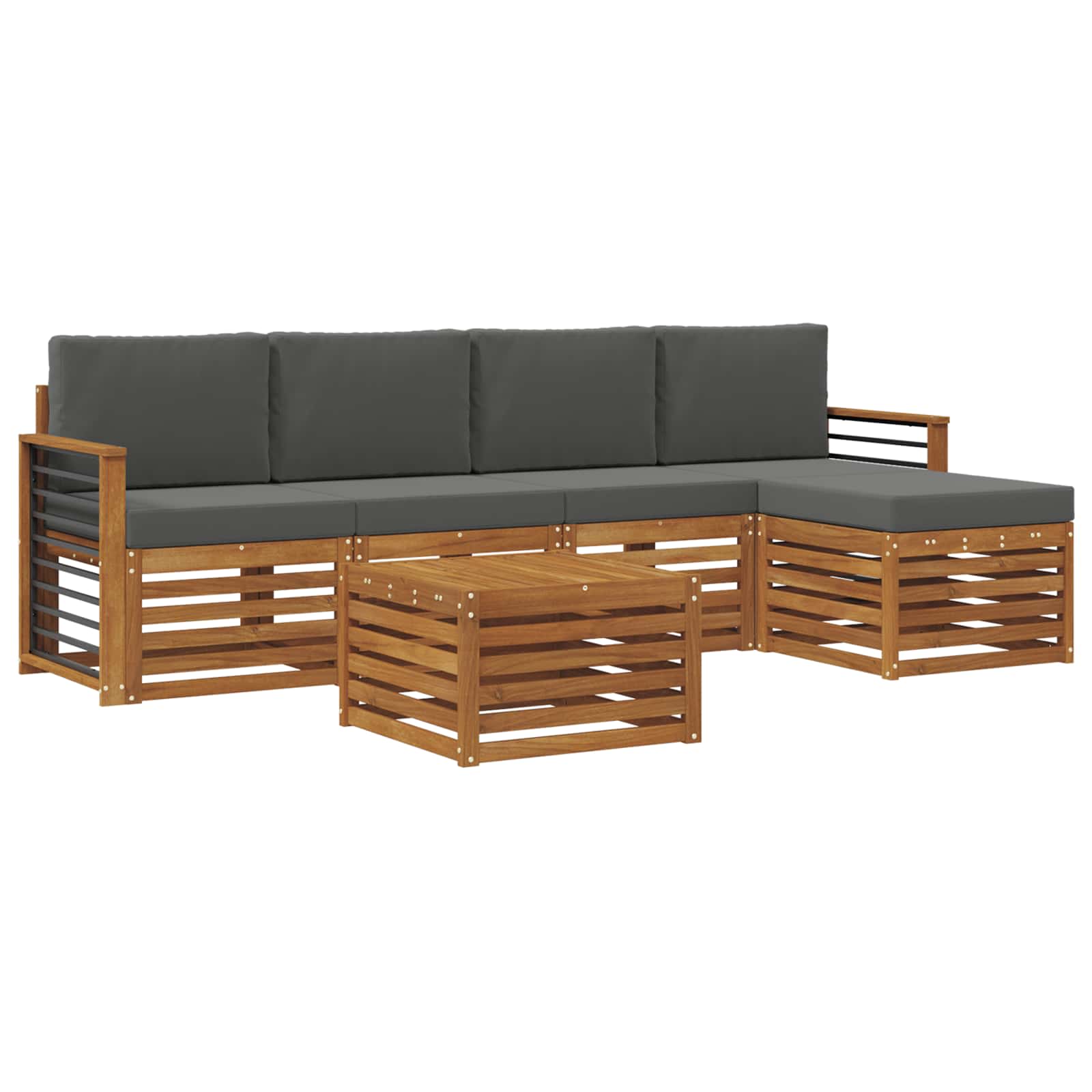 Ensemble de canapés d'extérieur 6 pcs Naturel et Anthracite - XIOS