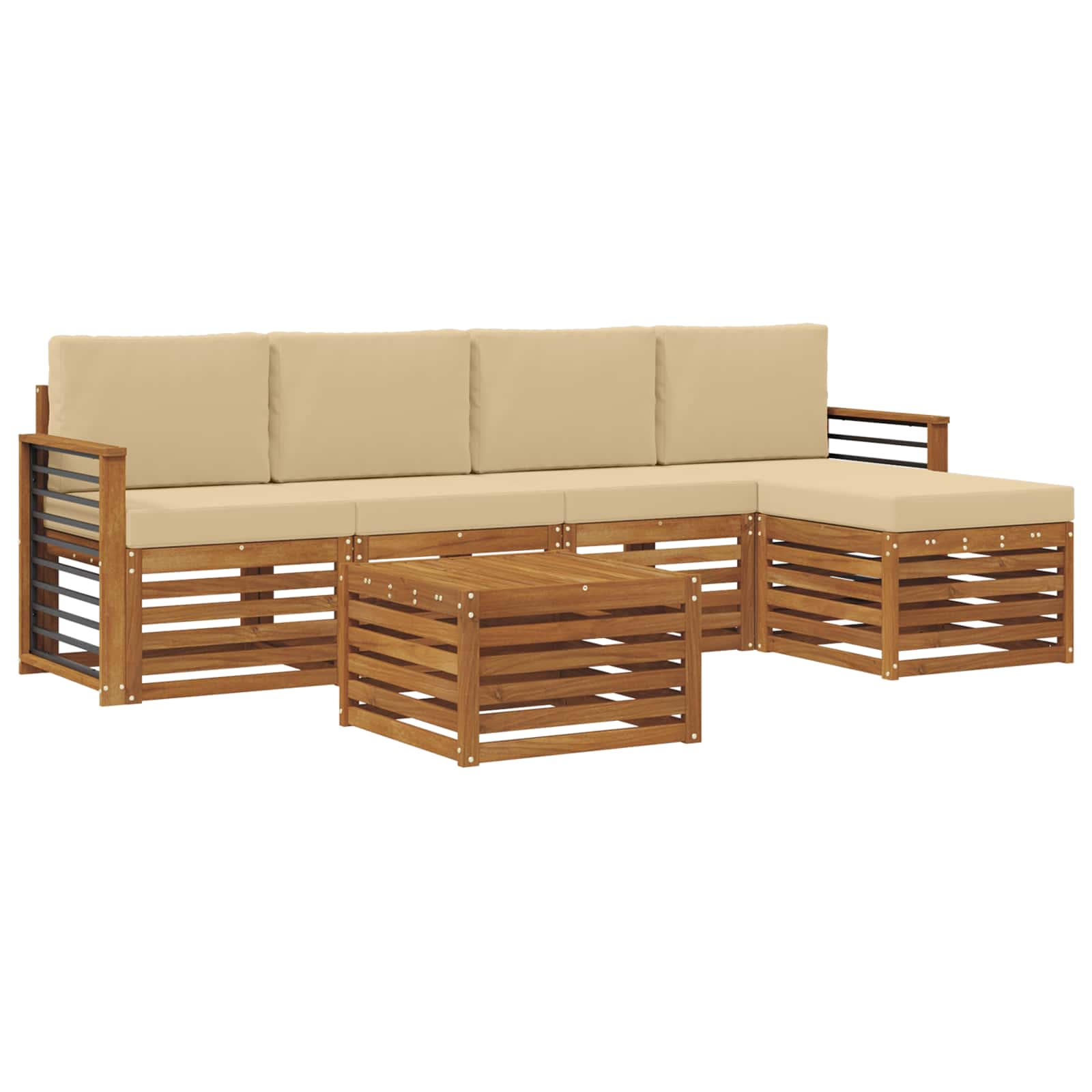 Ensemble de canapés d'extérieur 6 pcs Naturel et Beige - XIOS