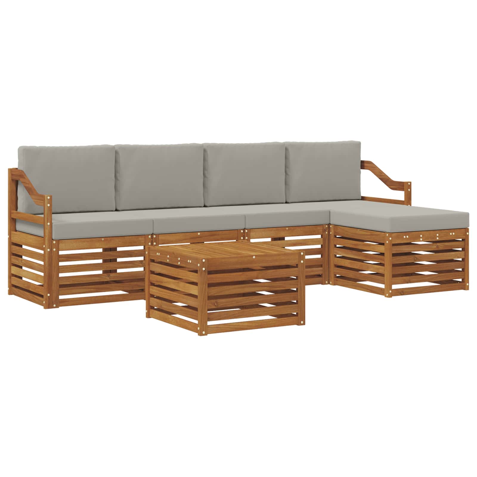 Ensemble de canapés d'extérieur 6 pc Gris Naturel et Clair
