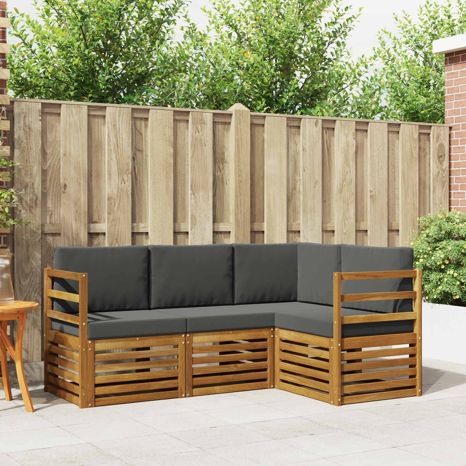 Ensembles de canapés avec coussin 4 pcs Naturel et Anthracite - XIOS