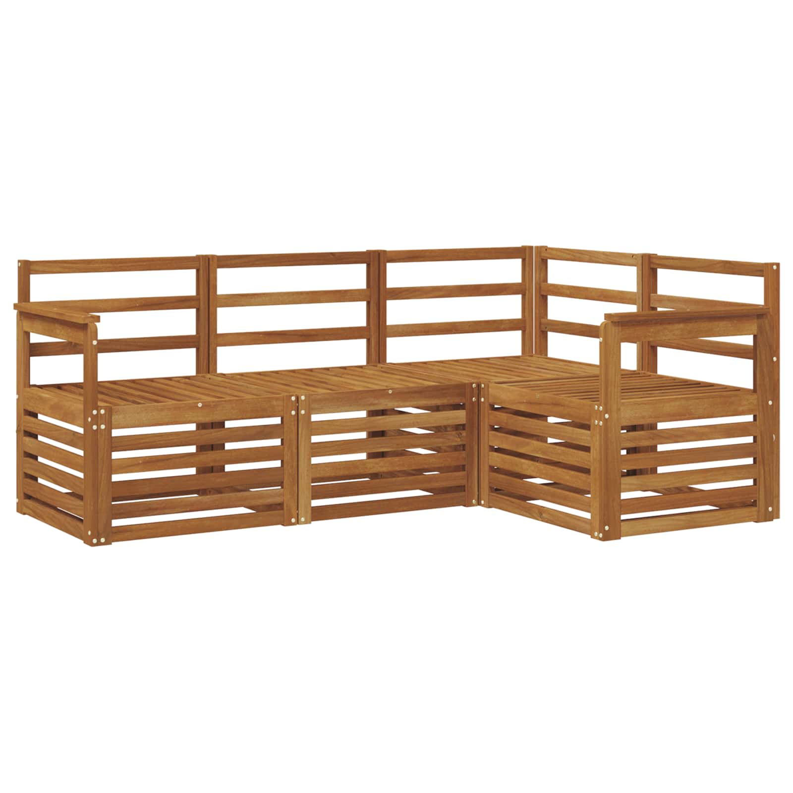 Ensembles de canapés 4 pcs Naturel Bois d'Acacia Massif - XIOS