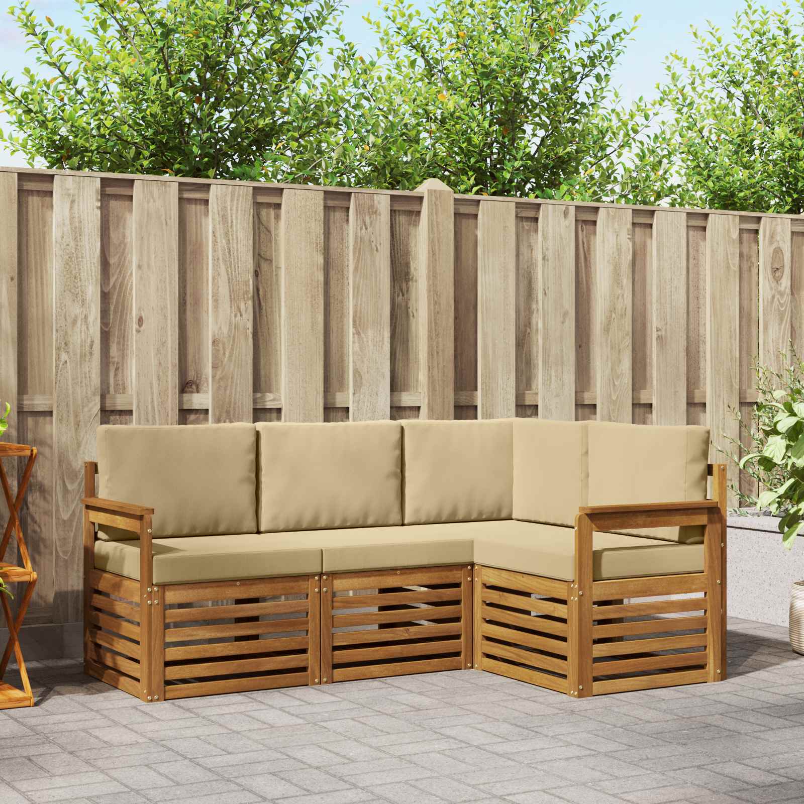 Ensembles de canapés avec coussin 4 pcs Naturel et Beige - XIOS
