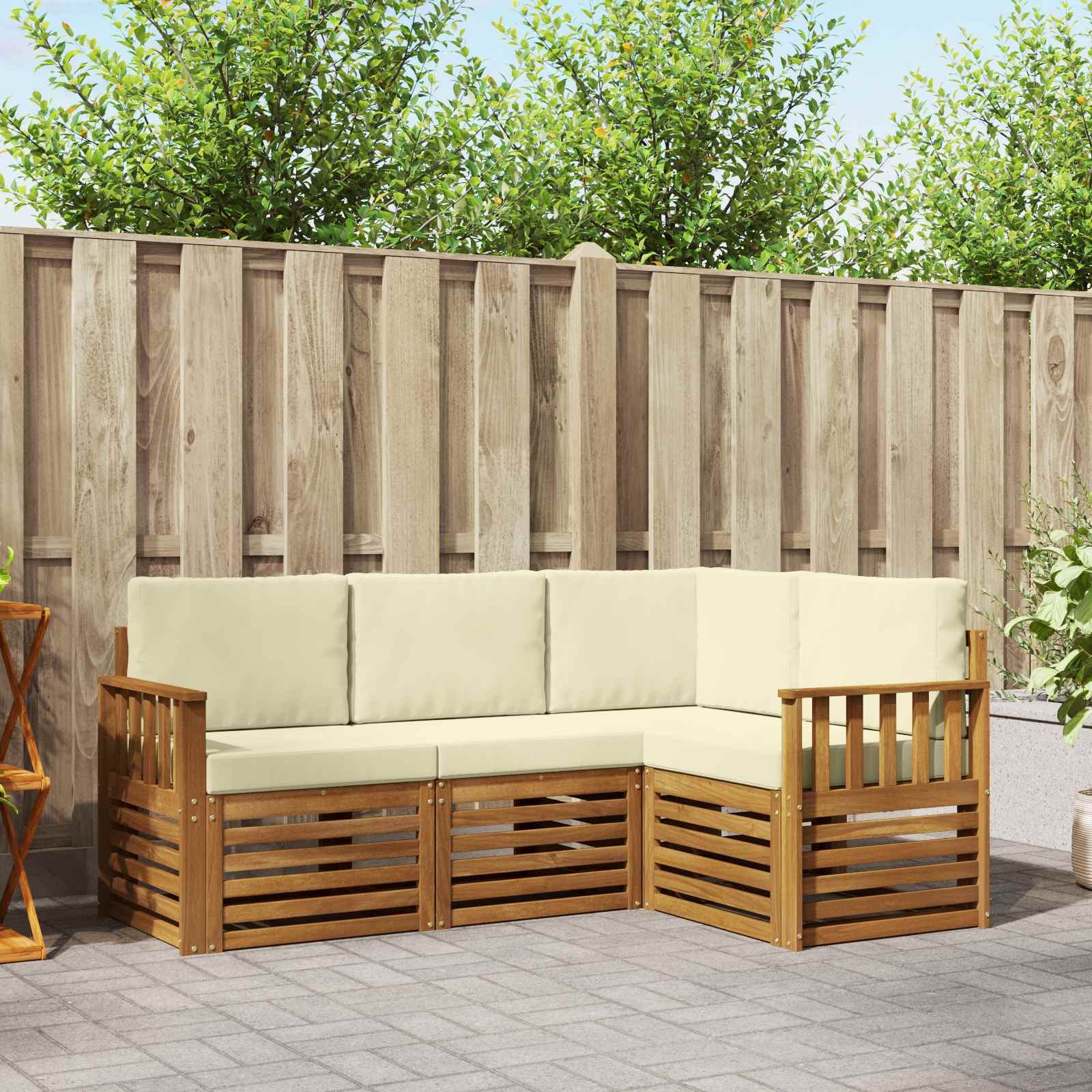 Ensembles de canapés avec coussin 4 pcs Naturel et Crème - XIOS