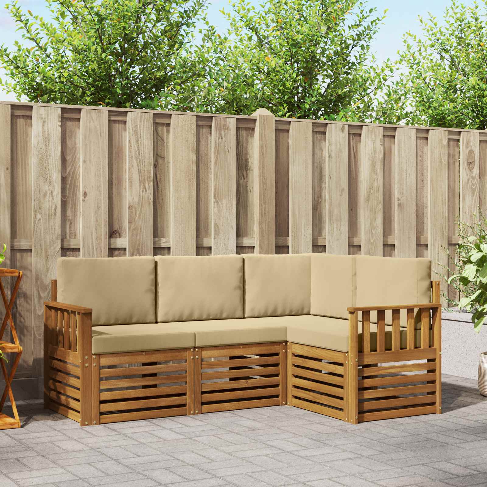Ensembles de canapés avec coussin 4 pcs Naturel et Beige - XIOS