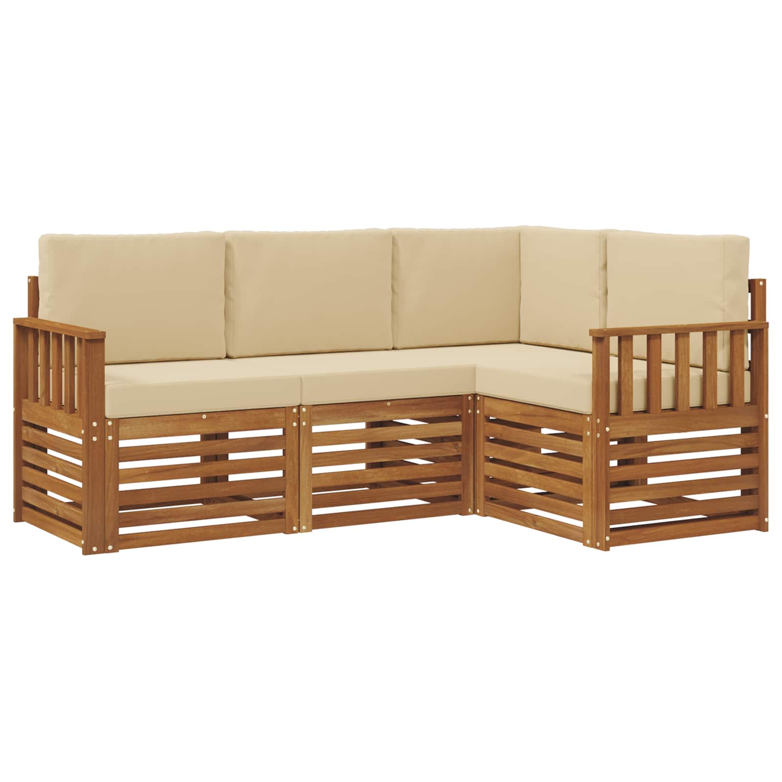 Ensembles de canapés avec coussin 4 pcs Naturel et Beige - XIOS