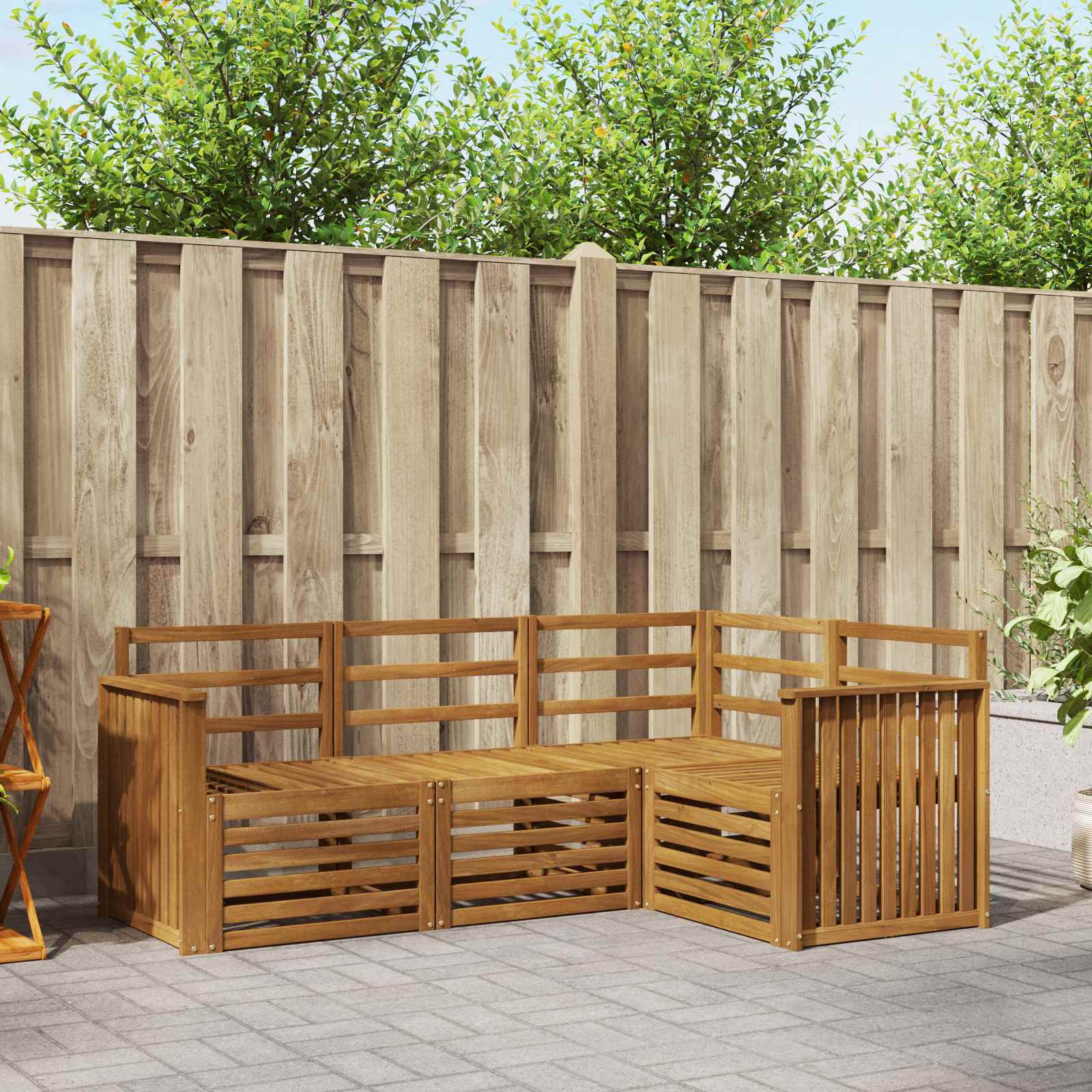 Ensembles de canapés 4 pcs Naturel Bois d'Acacia Massif - XIOS