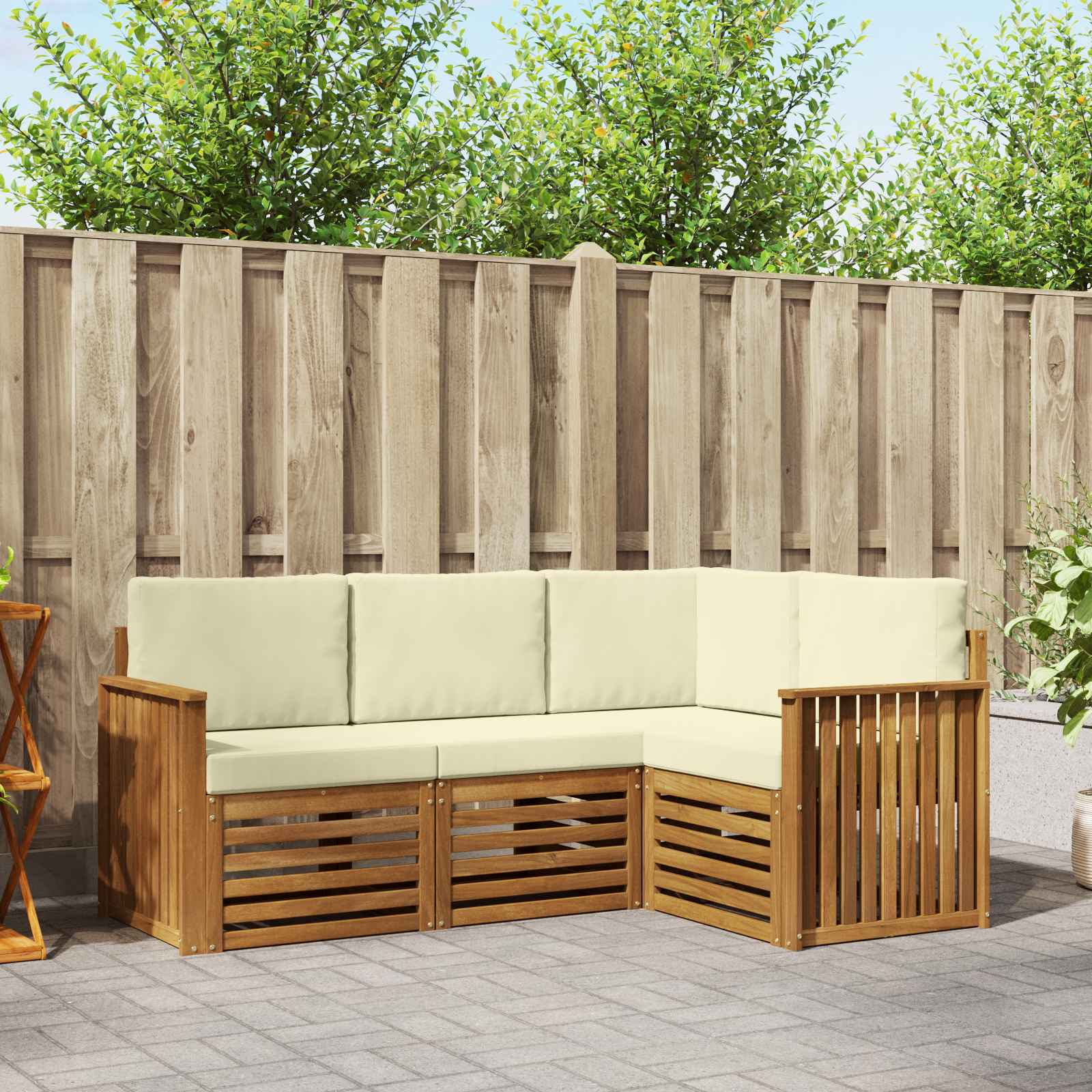 Ensembles de canapés avec coussin 4 pcs Naturel et Crème - XIOS