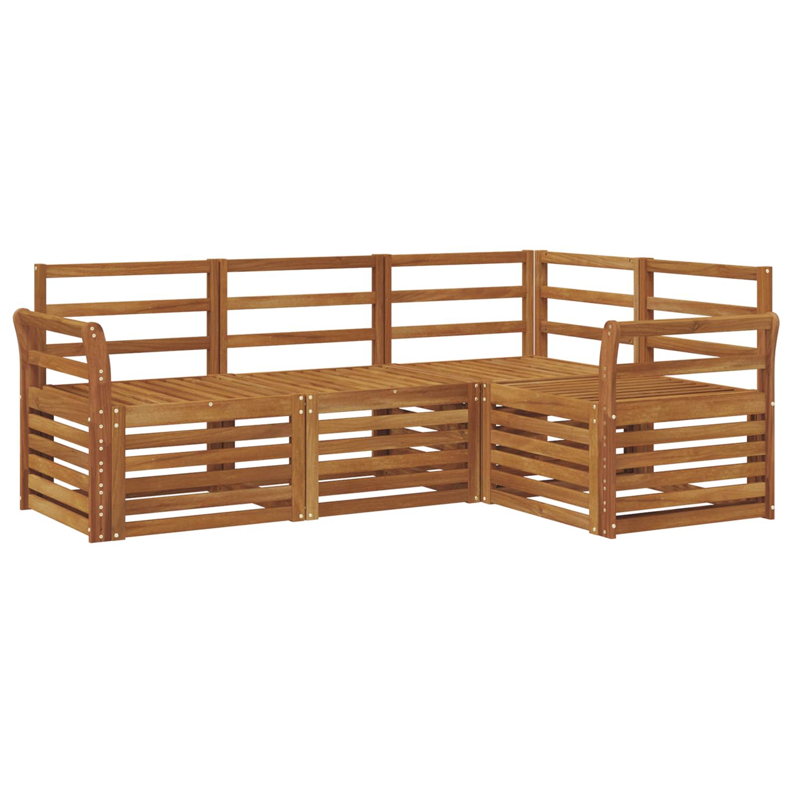 Ensembles de canapés 4 pcs Naturel Bois d'Acacia Massif - XIOS