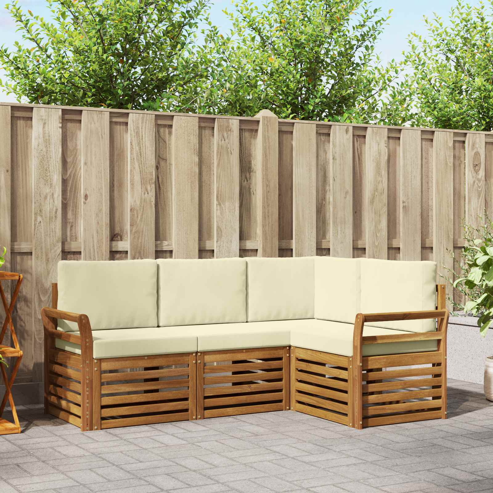 Ensembles de canapés avec coussin 4 pcs Naturel et Crème - XIOS