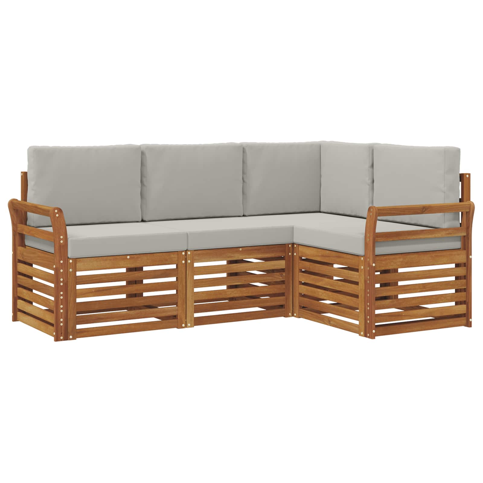 Ensembles de canapés avec coussin 4 pcs Gris Naturel et Clair - XIOS