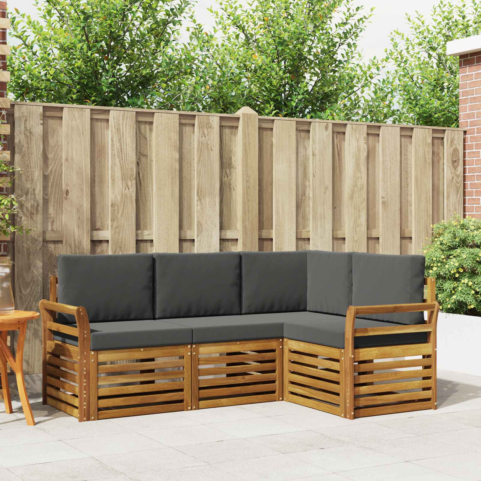 Ensembles de canapés avec coussin 4 pcs Naturel et Anthracite - XIOS