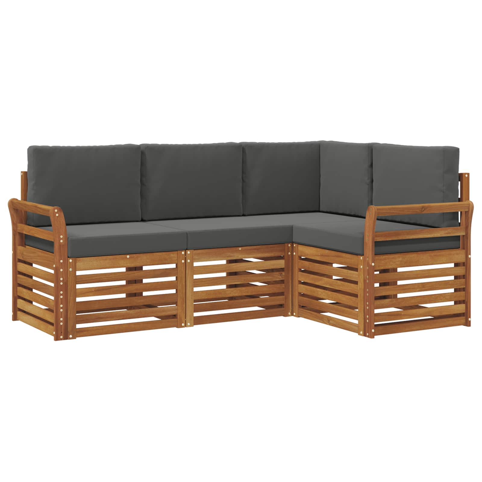 Ensembles de canapés avec coussin 4 pcs Naturel et Anthracite - XIOS