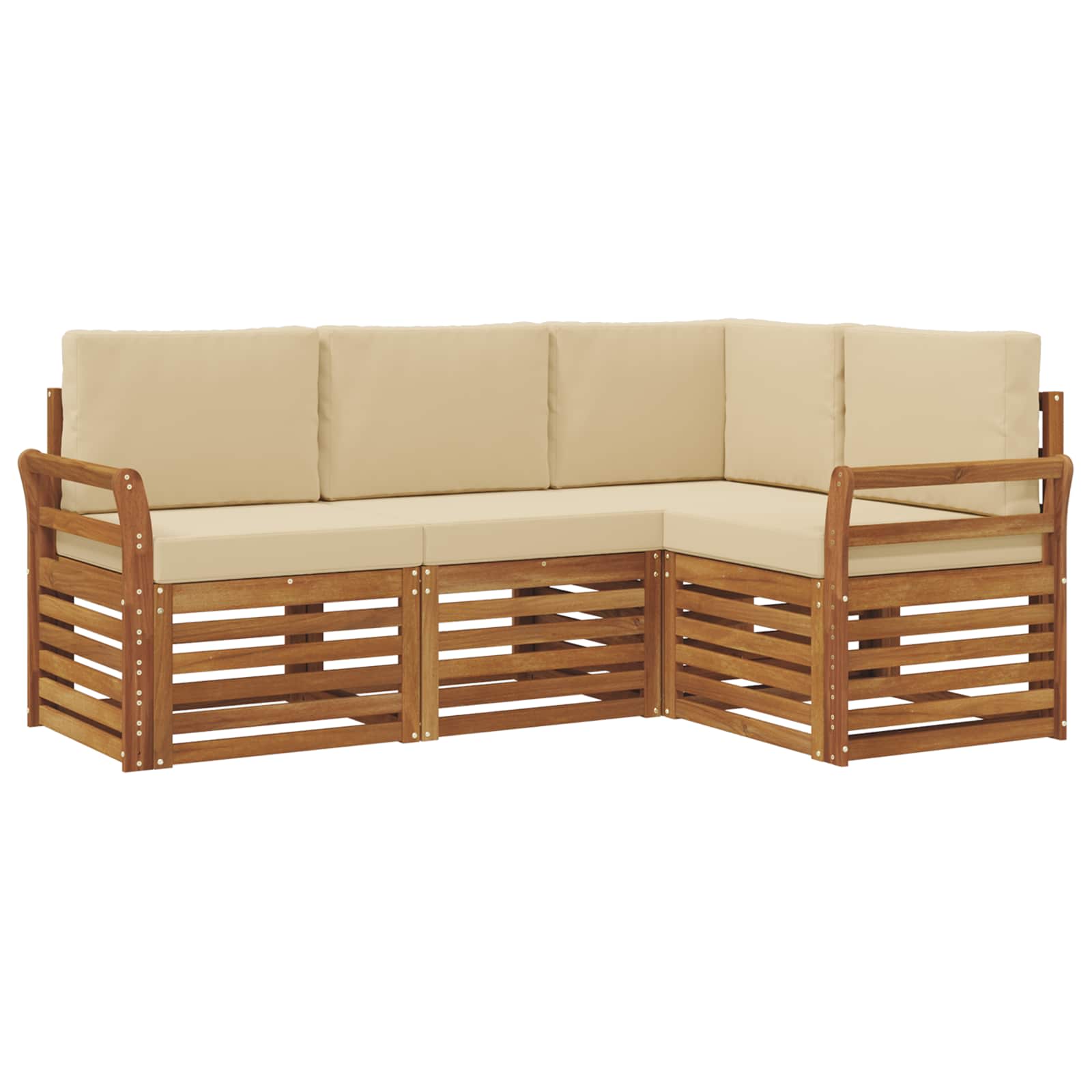 Ensembles de canapés avec coussin 4 pcs Naturel et Beige - XIOS
