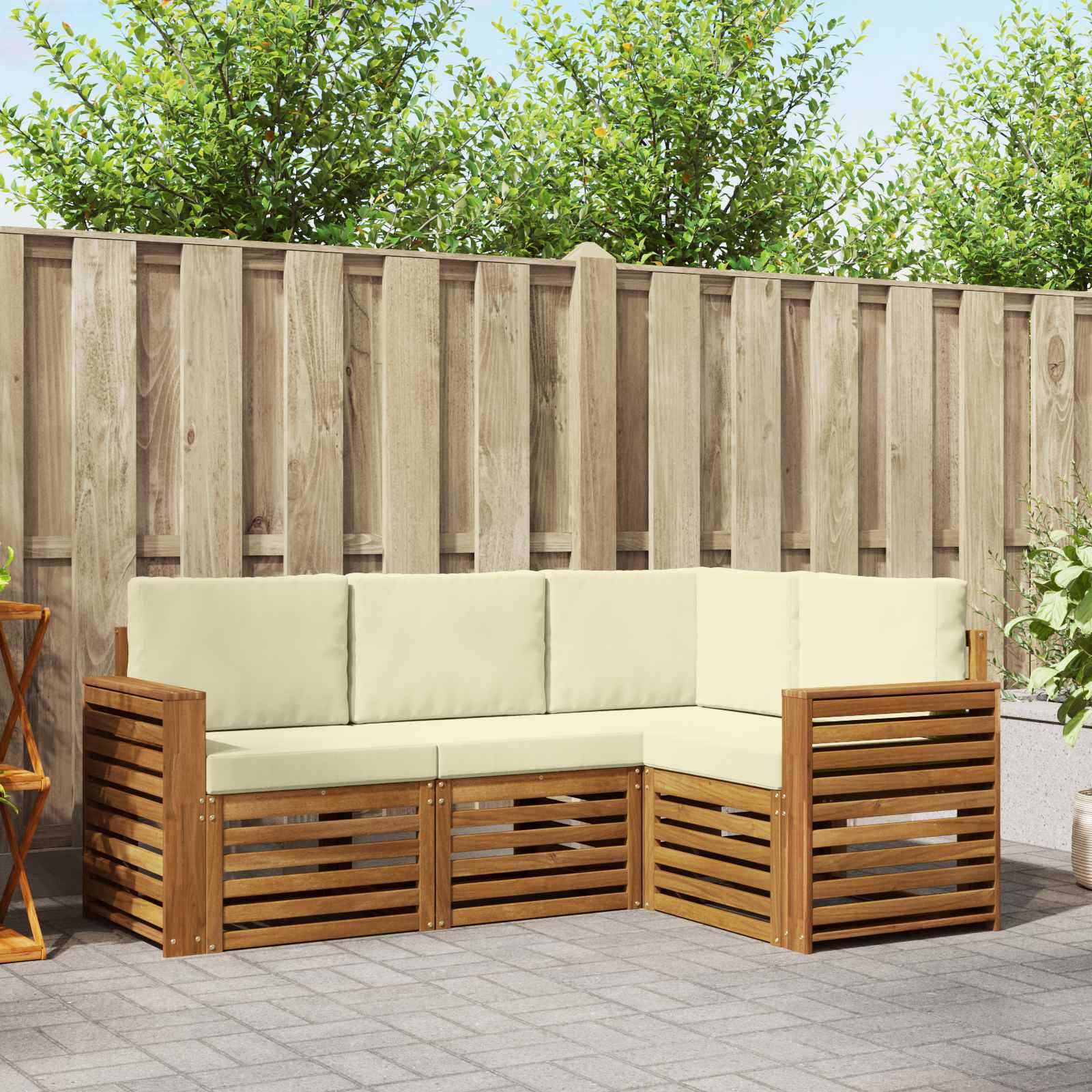 Ensembles de canapés avec coussin 4 pcs Naturel et Crème - XIOS