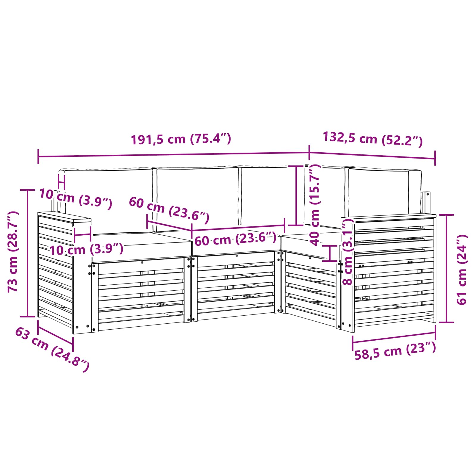 Ensembles de canapés avec coussin 4 pcs Naturel et Crème - XIOS