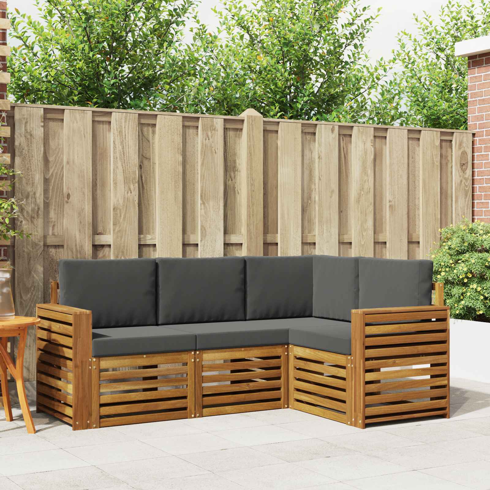 Ensembles de canapés avec coussin 4 pcs Naturel et Anthracite - XIOS