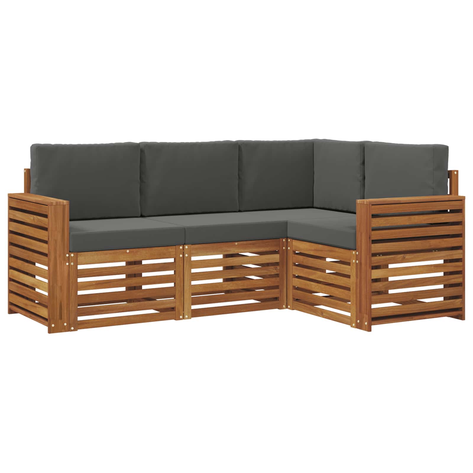 Ensembles de canapés avec coussin 4 pcs Naturel et Anthracite - XIOS
