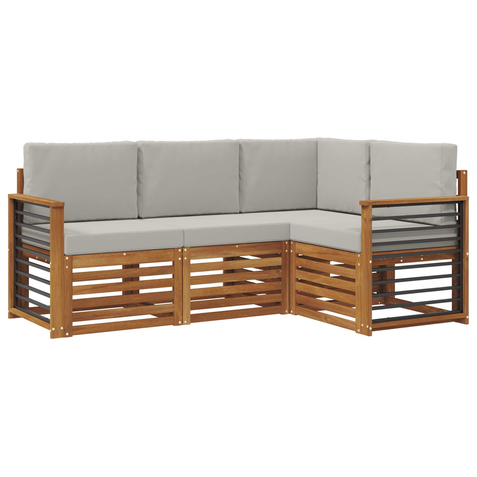 Ensembles de canapés avec coussin 4 pcs Gris Naturel et Clair - XIOS