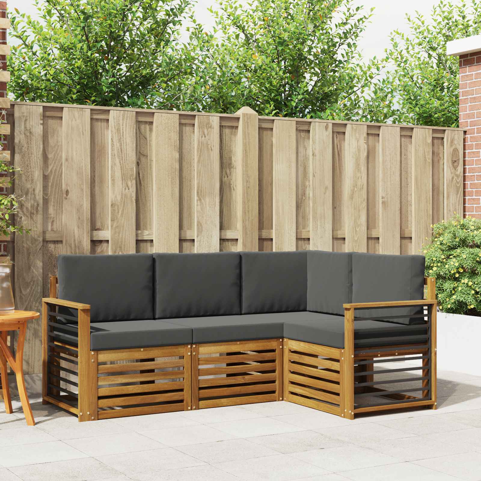 Ensembles de canapés avec coussin 4 pcs Naturel et Anthracite - XIOS