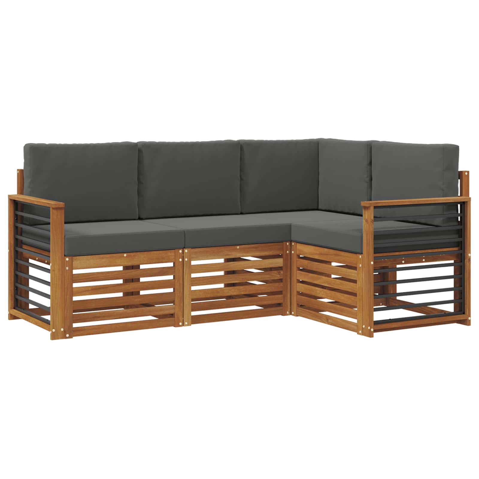 Ensembles de canapés avec coussin 4 pcs Naturel et Anthracite - XIOS