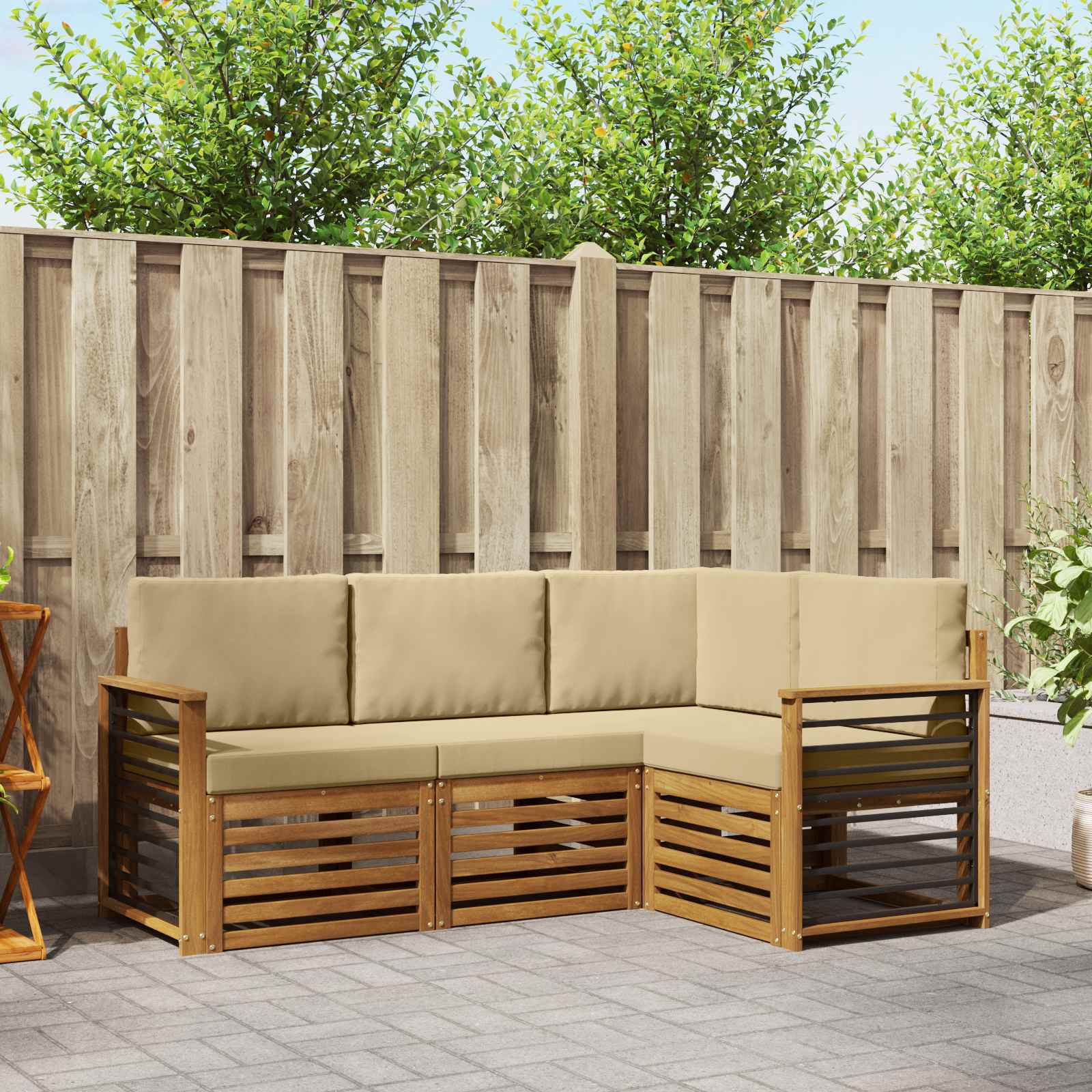 Ensembles de canapés avec coussin 4 pcs Naturel et Beige - XIOS
