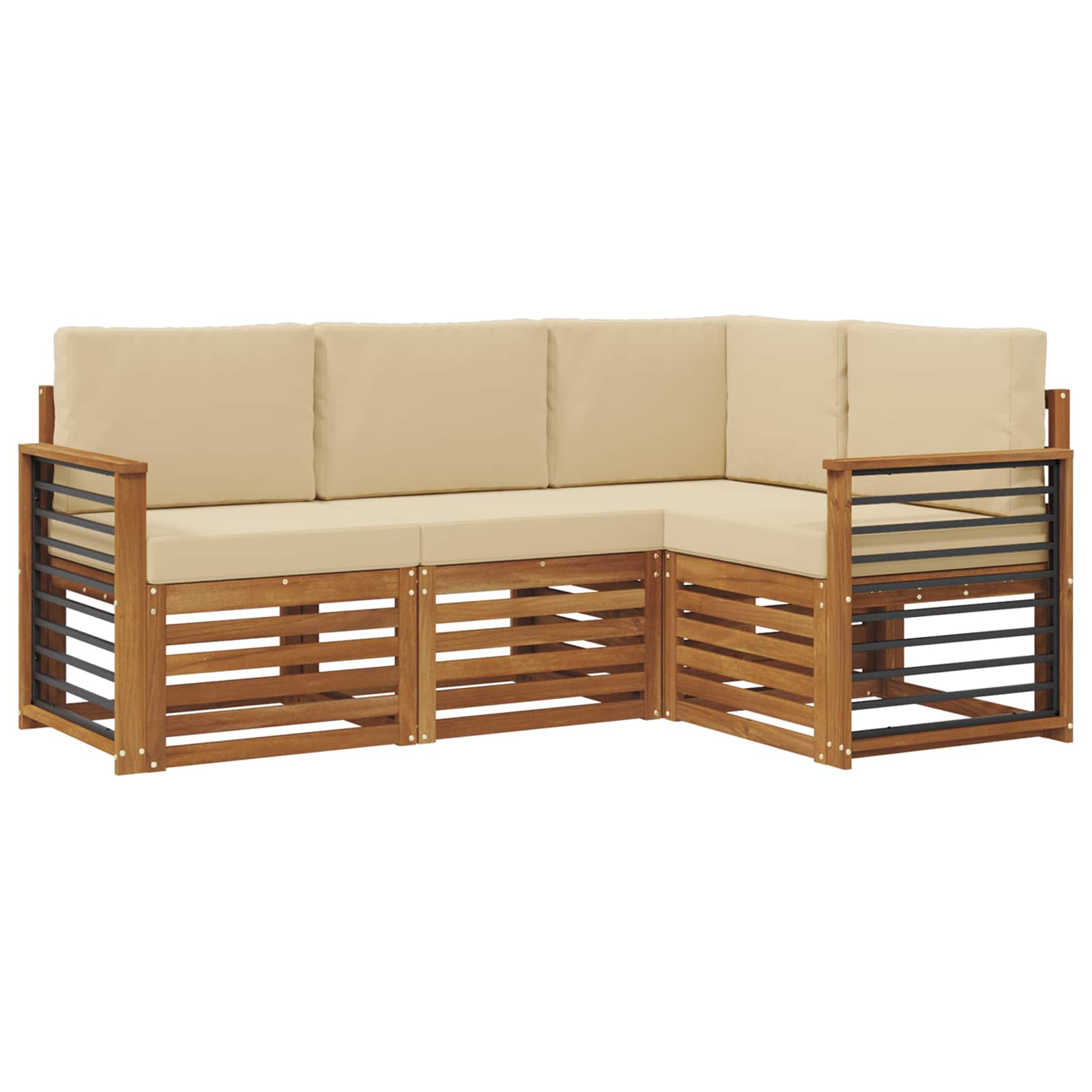 Ensembles de canapés avec coussin 4 pcs Naturel et Beige - XIOS
