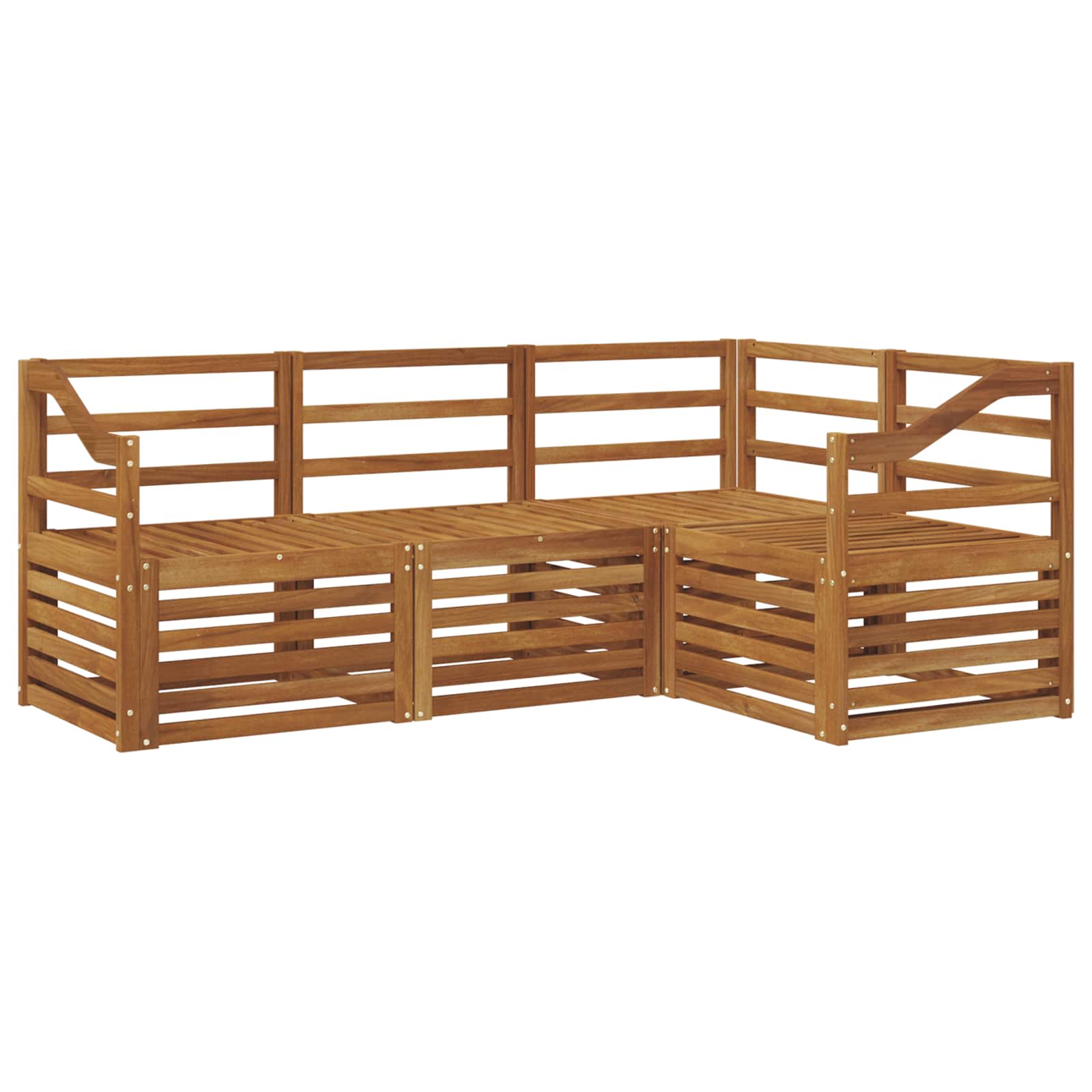 Ensembles de canapés 4 pcs Naturel Bois d'Acacia Massif - XIOS