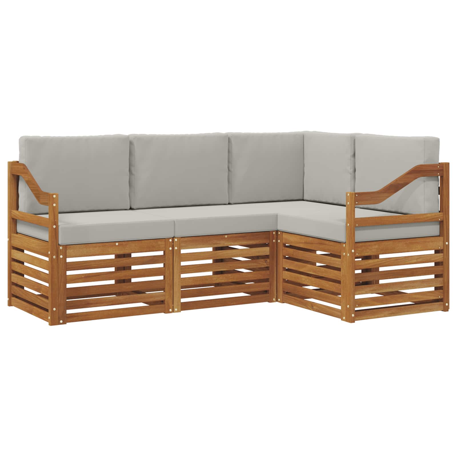 Ensembles de canapés avec coussin 4 pcs Gris Naturel et Clair - XIOS