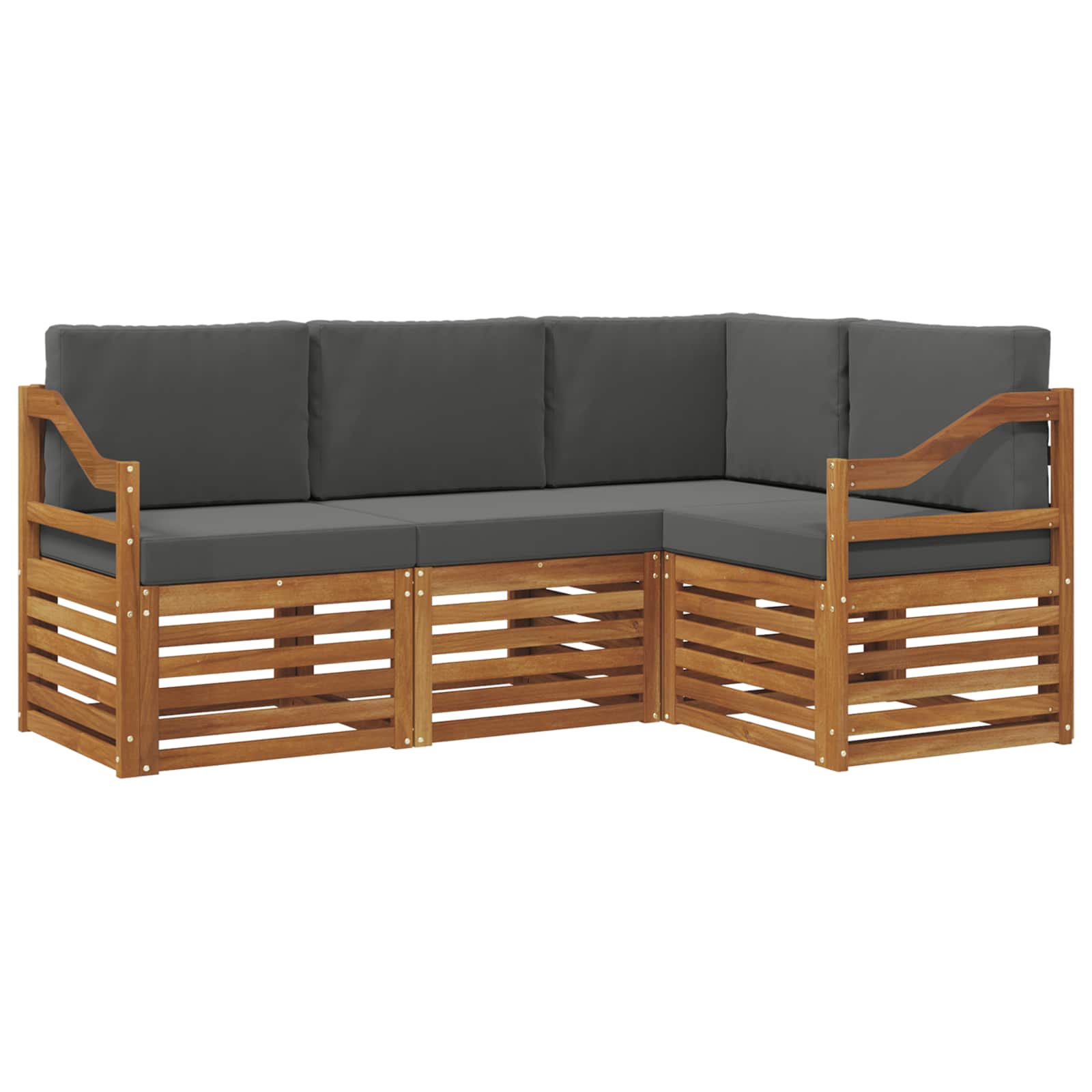 Ensembles de canapés avec coussin 4 pcs Naturel et Anthracite - XIOS