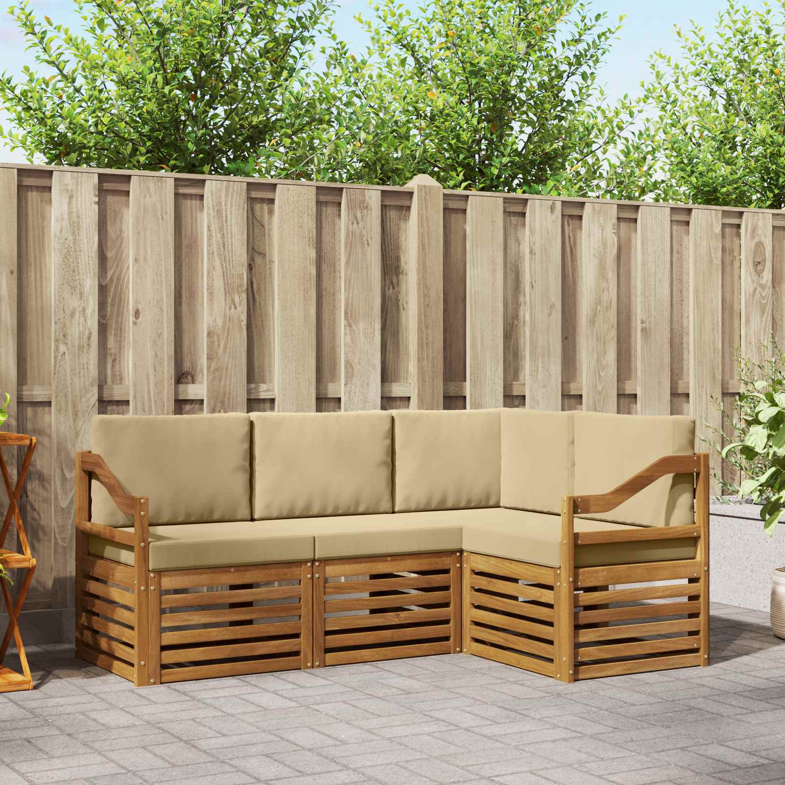 Ensembles de canapés avec coussin 4 pcs Naturel et Beige - XIOS