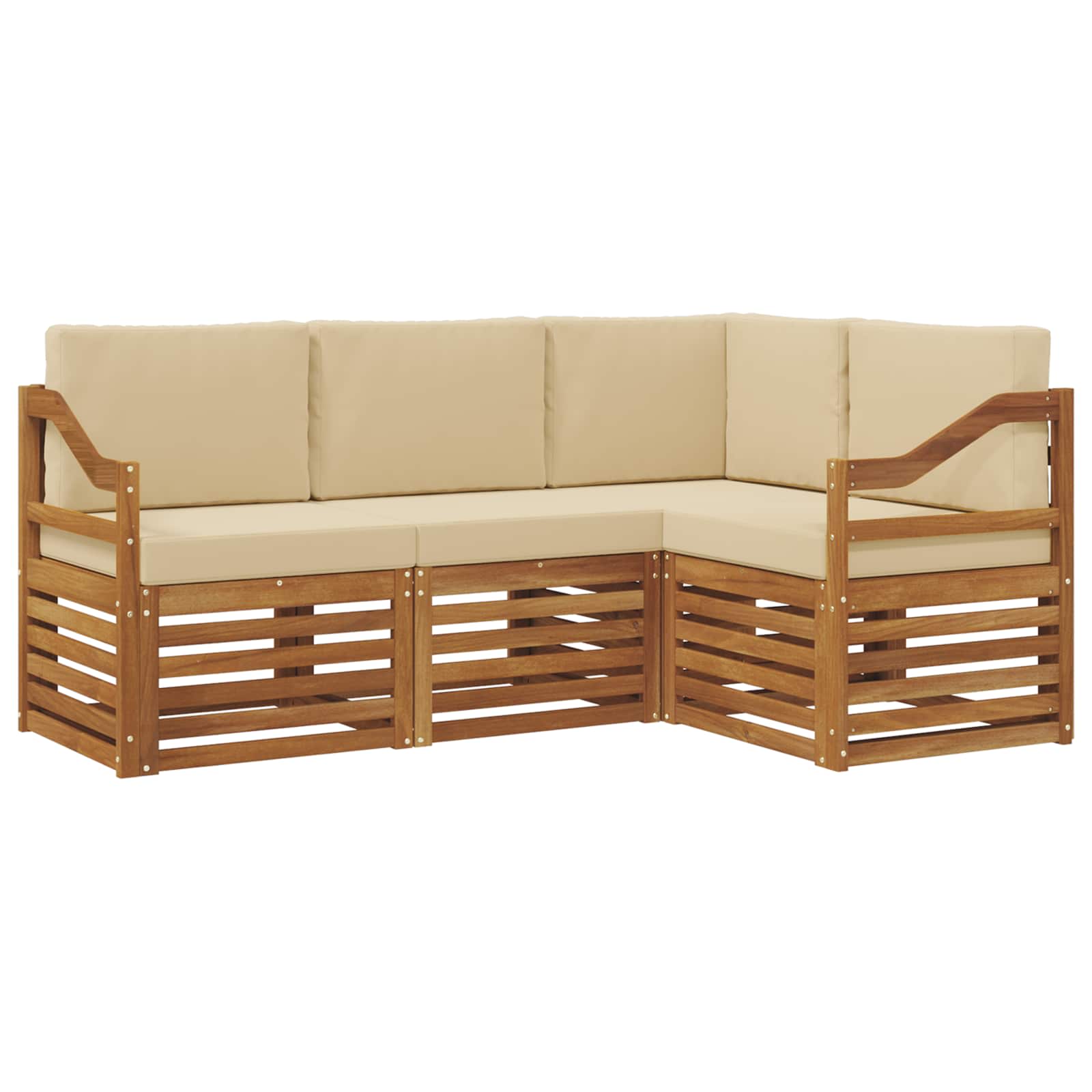 Ensembles de canapés avec coussin 4 pcs Naturel et Beige - XIOS