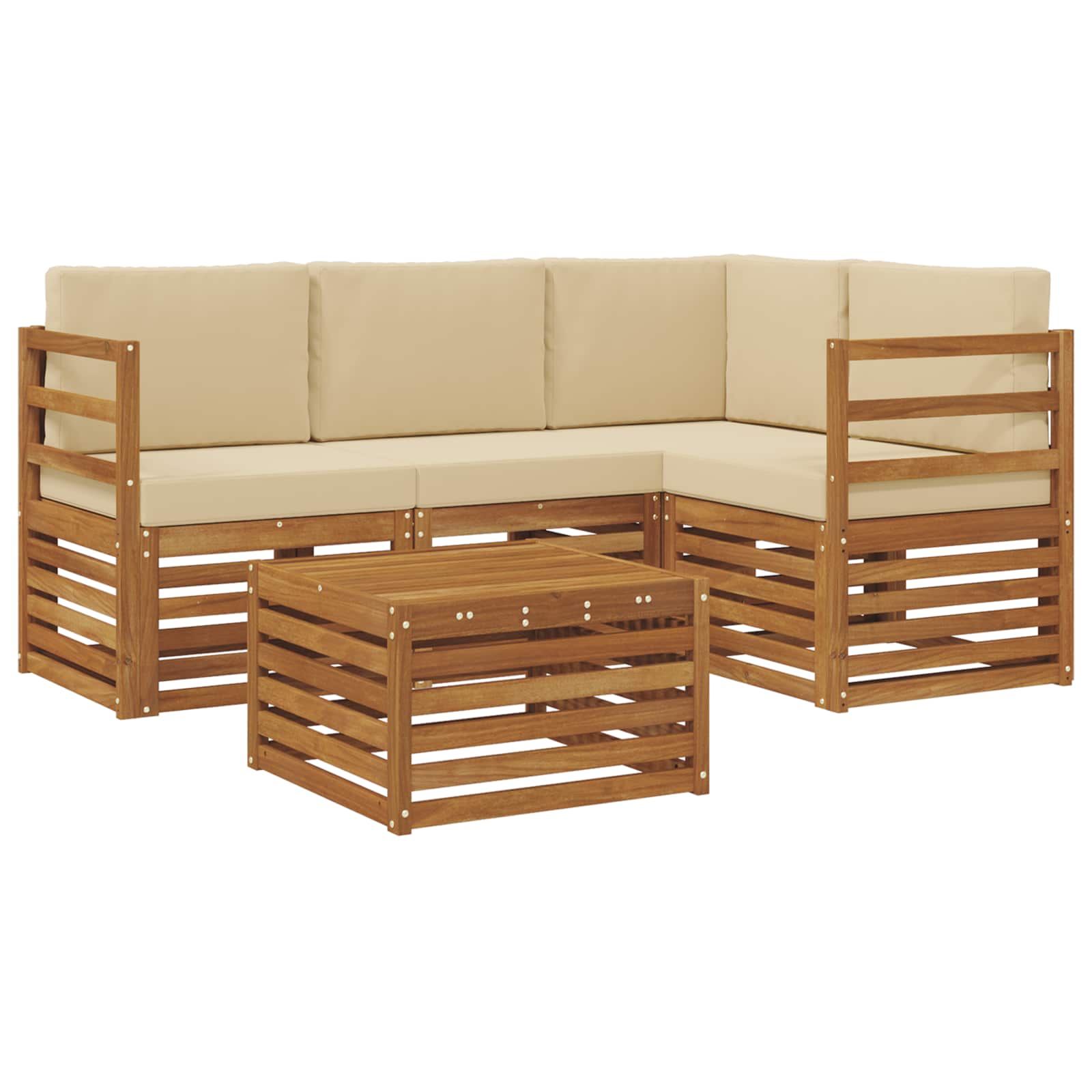Ensemble de canapés d'extérieur 5 pcs Naturel et Beige - XIOS
