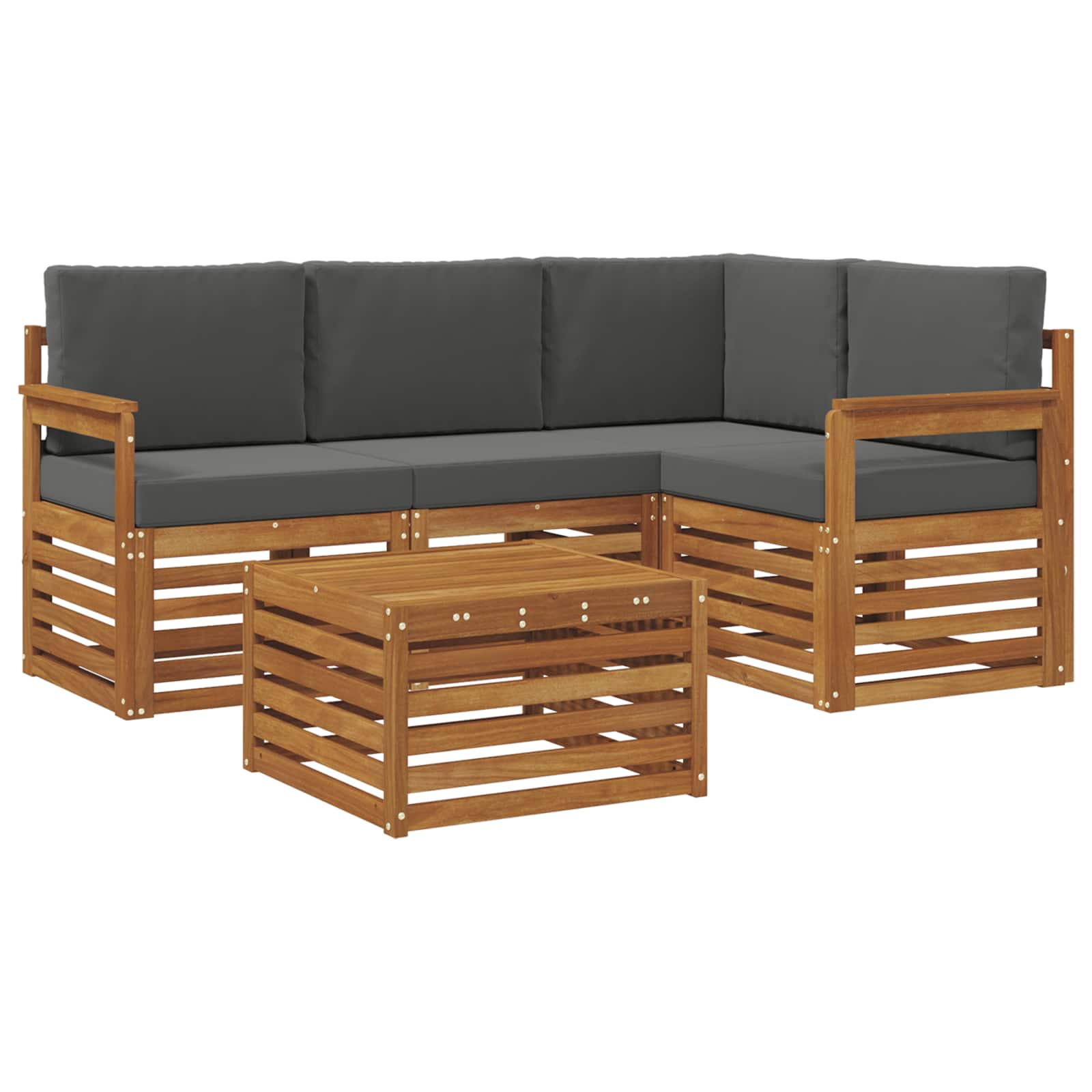 Ensemble de canapés d'extérieur 5 pc Naturel et Anthracite