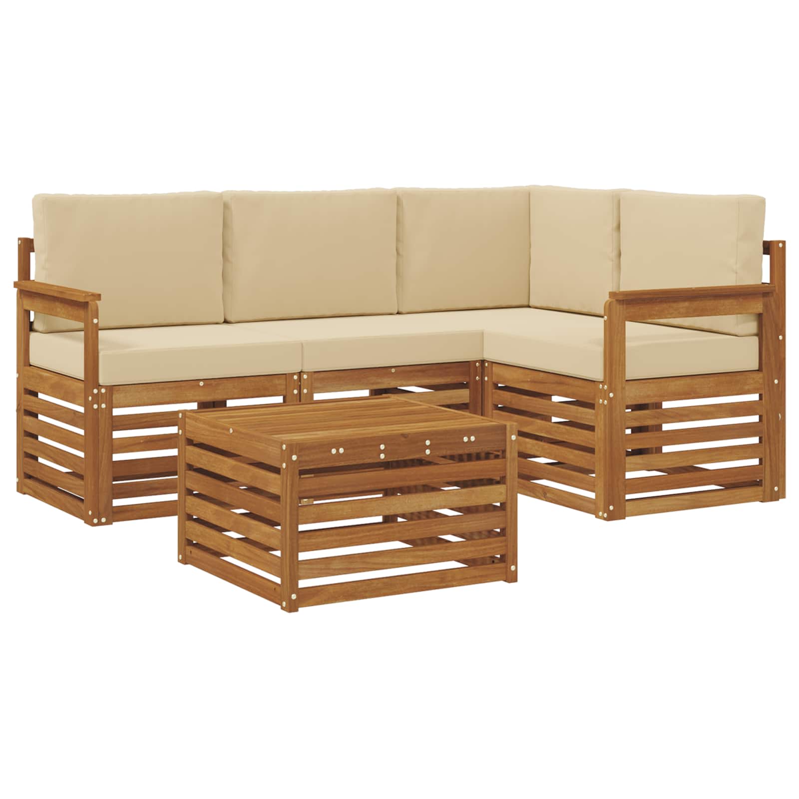 Ensemble de canapés d'extérieur 5 pcs Naturel et Beige - XIOS