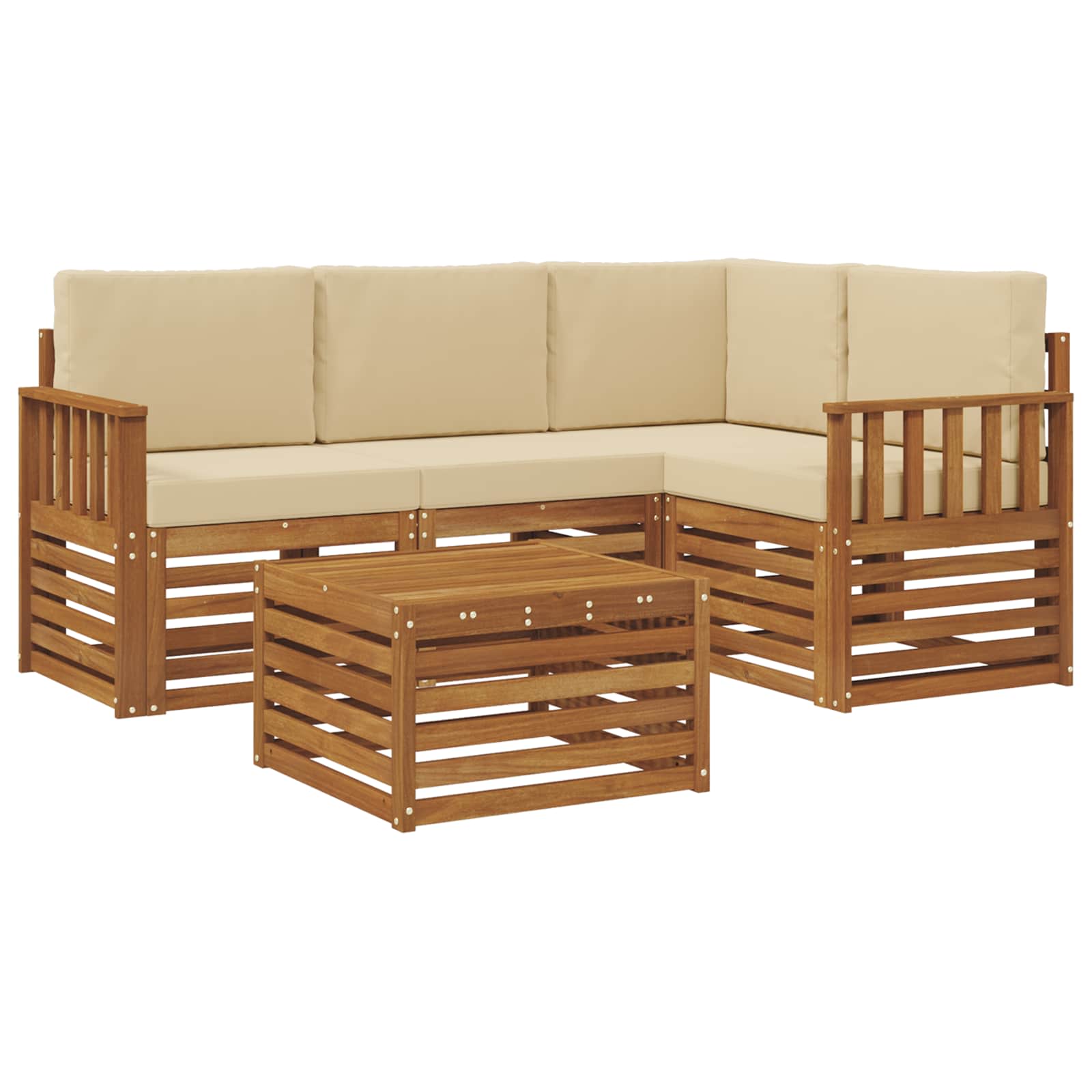 Ensemble de canapés d'extérieur 5 pcs Naturel et Beige - XIOS