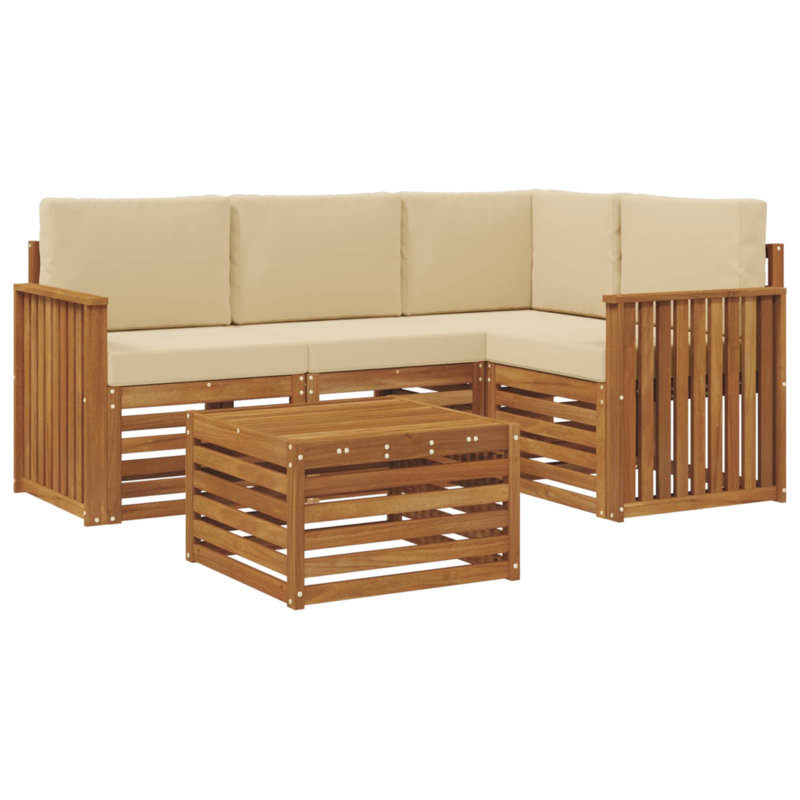 Ensemble de canapés d'extérieur 5 pcs Naturel et Beige - XIOS