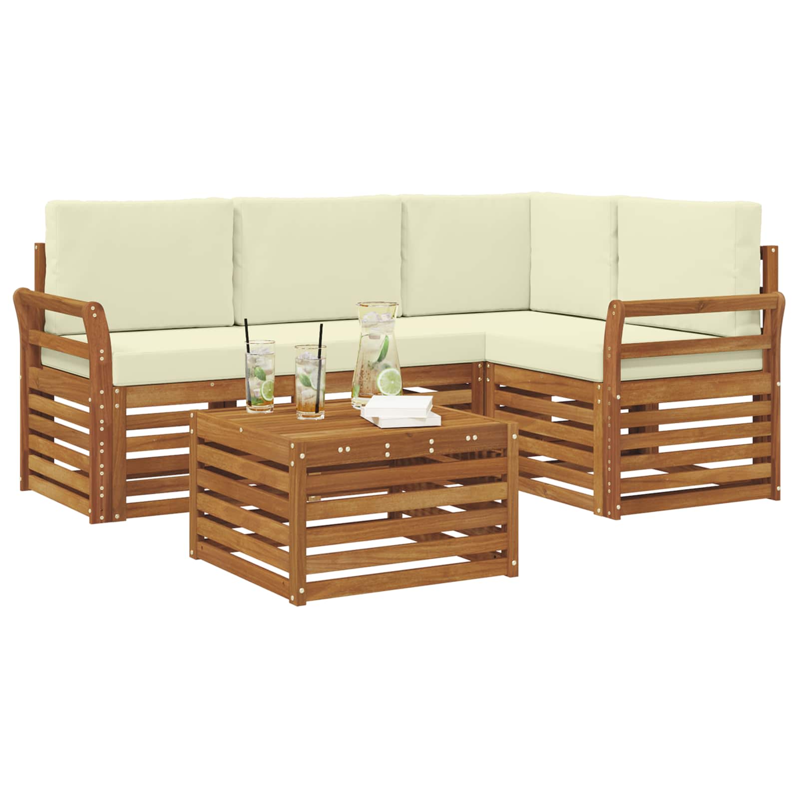 Ensemble de canapés d'extérieur 5 pcs Naturel et Crème - XIOS