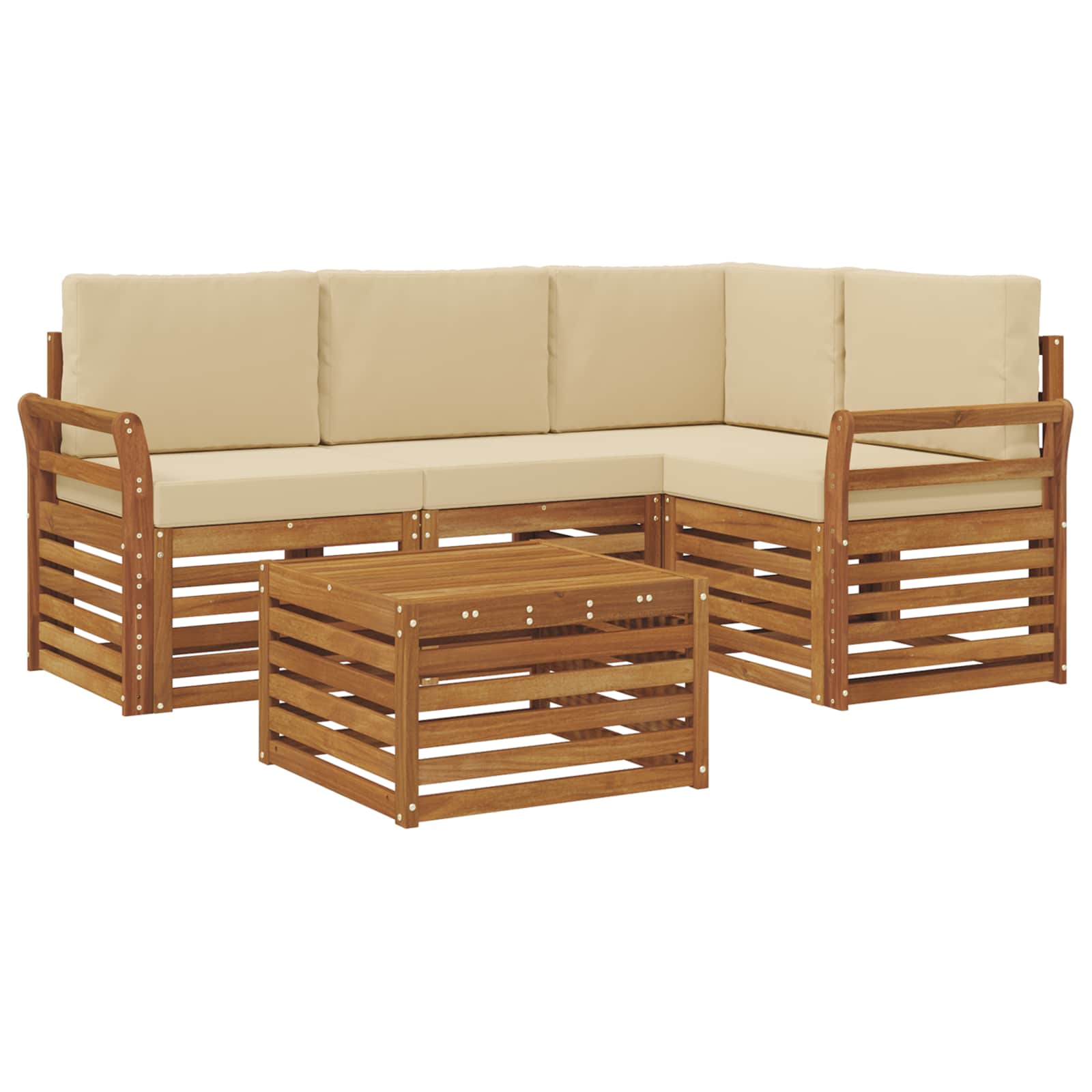 Ensemble de canapés d'extérieur 5 pcs Naturel et Beige - XIOS
