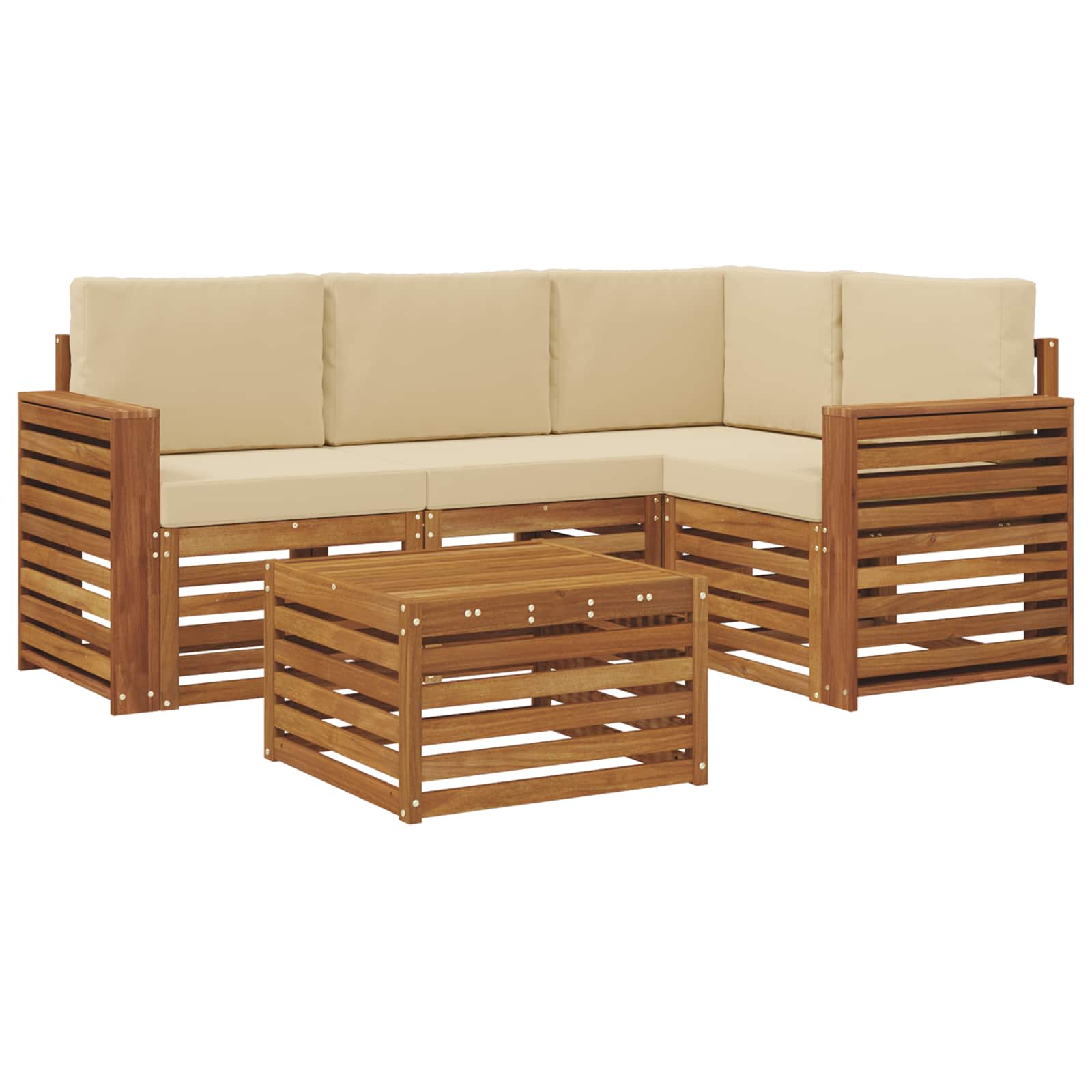 Ensemble de canapés d'extérieur 5 pcs Naturel et Beige - XIOS