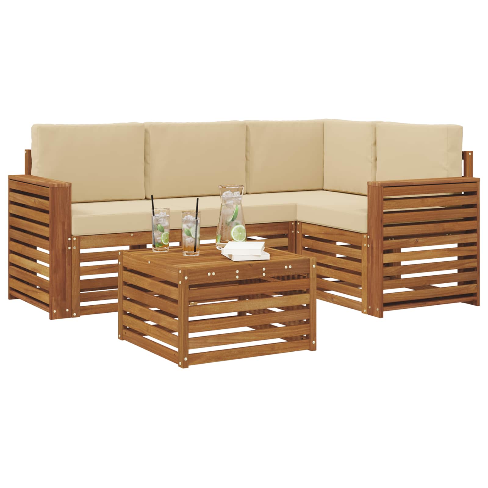 Ensemble de canapés d'extérieur 5 pcs Naturel et Beige - XIOS