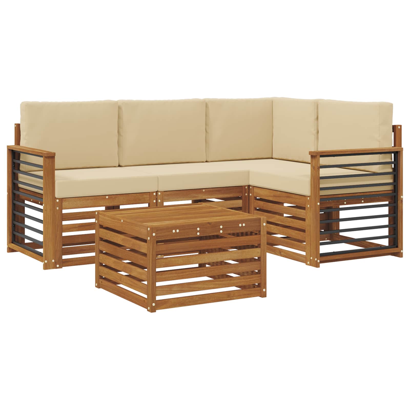 Ensemble de canapés d'extérieur 5 pcs Naturel et Beige - XIOS